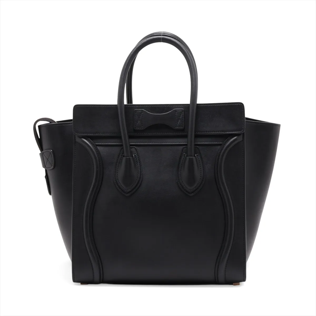 Luggage Micro Shopper Leather Handbag, Black — view 2