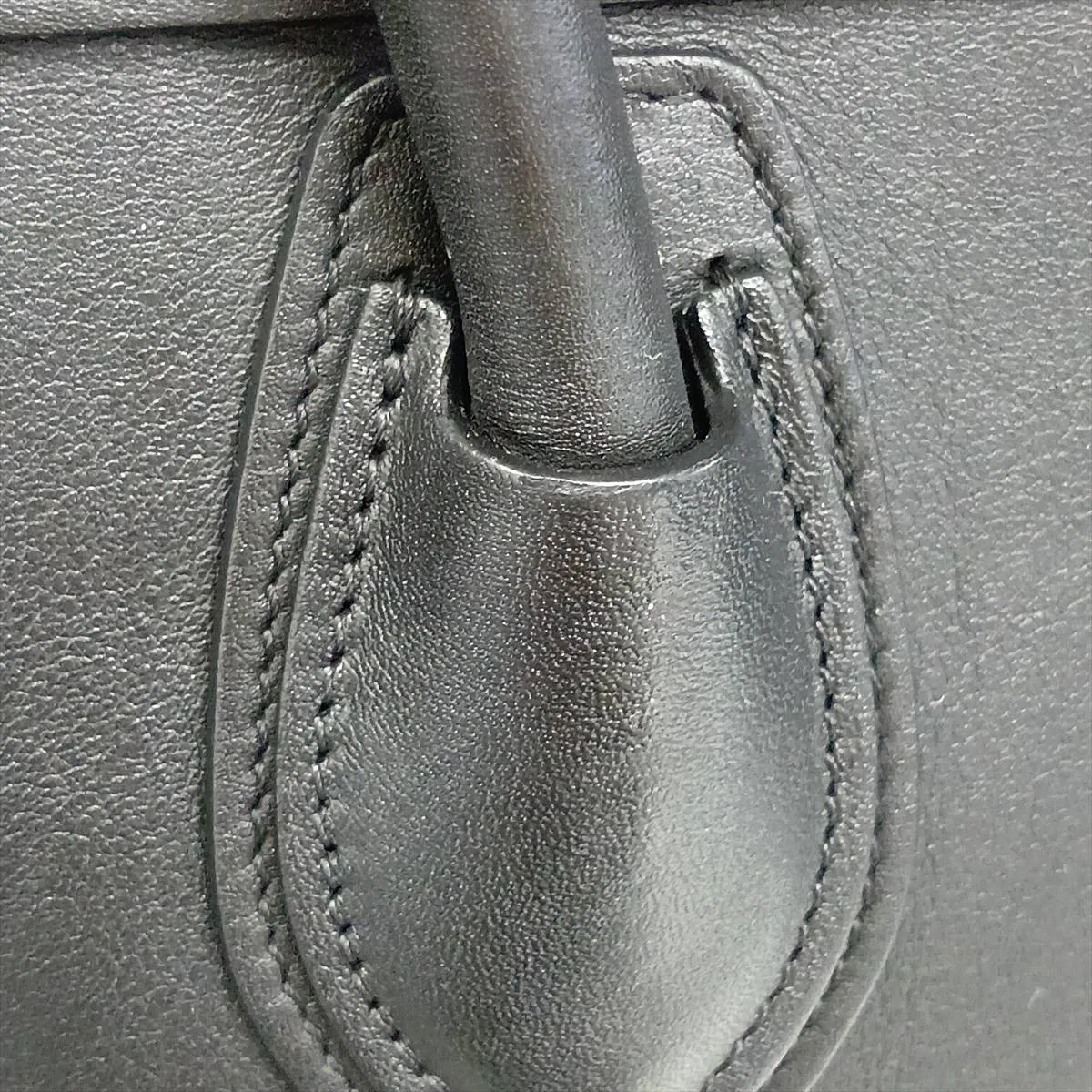 Luggage Micro Shopper Leather Handbag, Black — view 12