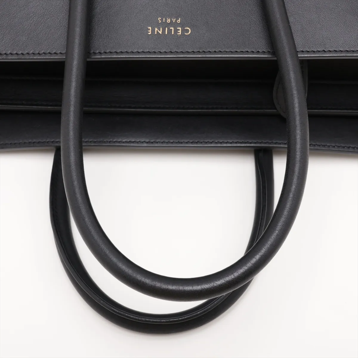 Luggage Micro Shopper Leather Handbag, Black — view 5