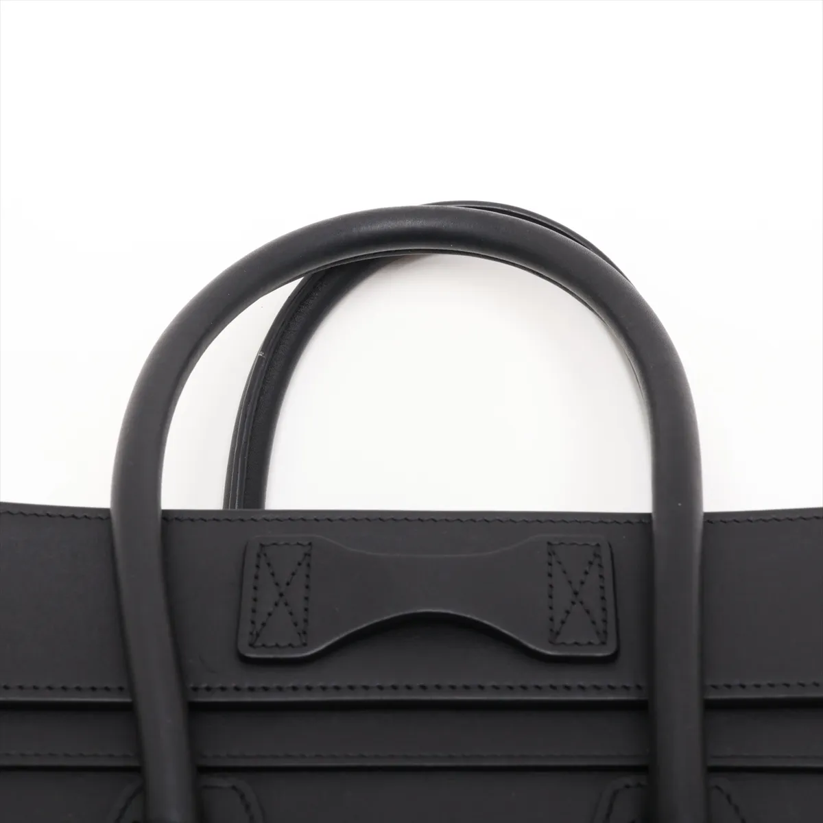 Luggage Micro Shopper Leather Handbag, Black — view 6