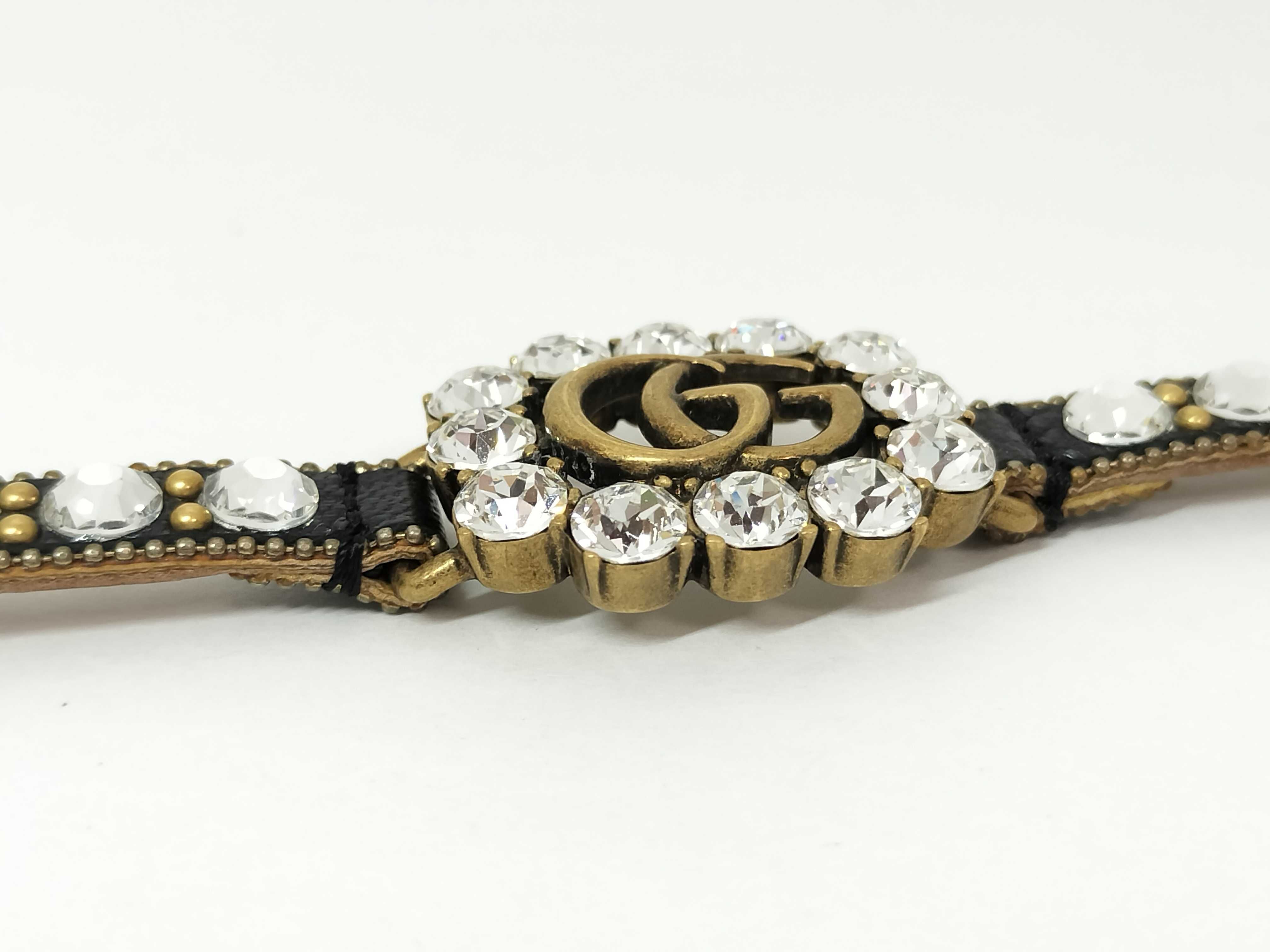 Rhinestone Leather Bracelet (Bracelet/Bangle) — view 2