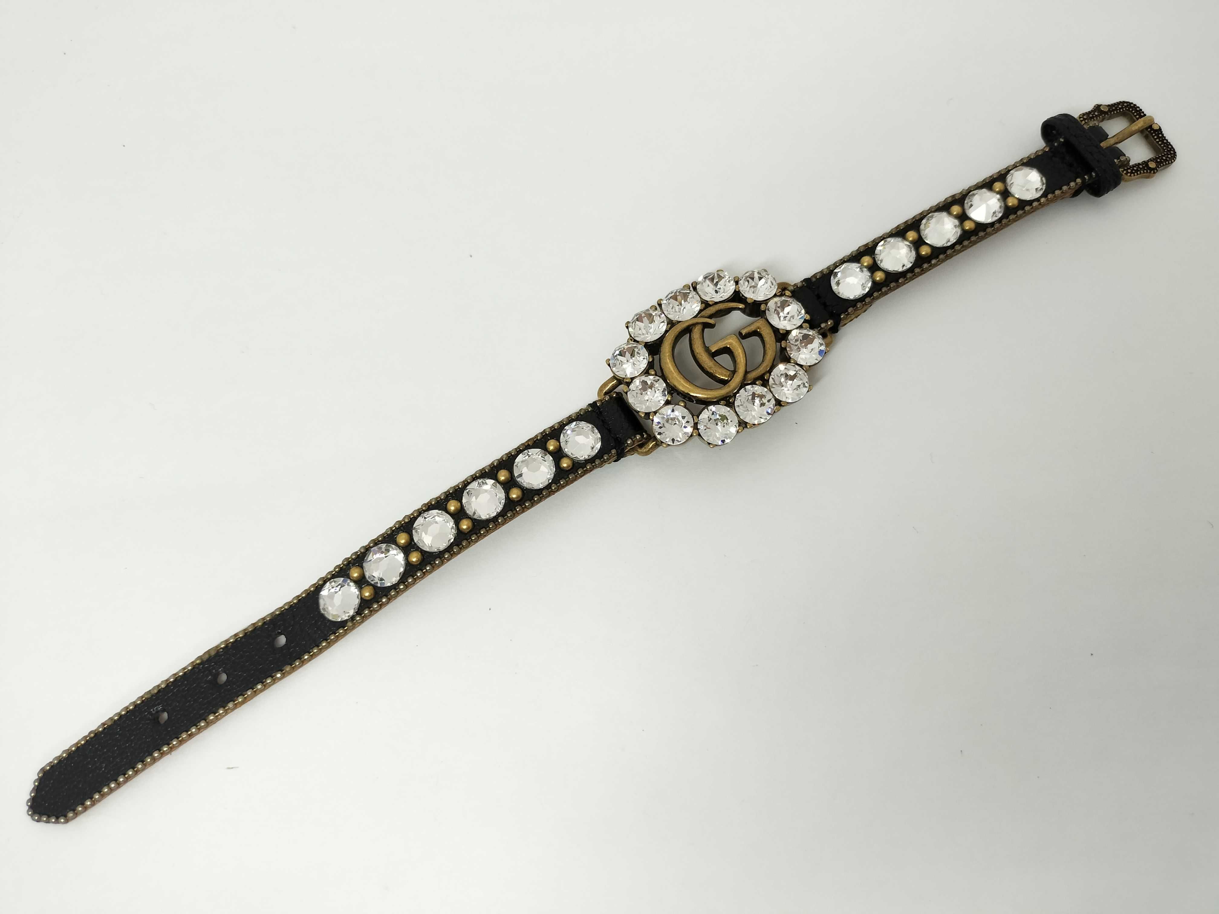 Rhinestone Leather Bracelet (Bracelet/Bangle) — view 3