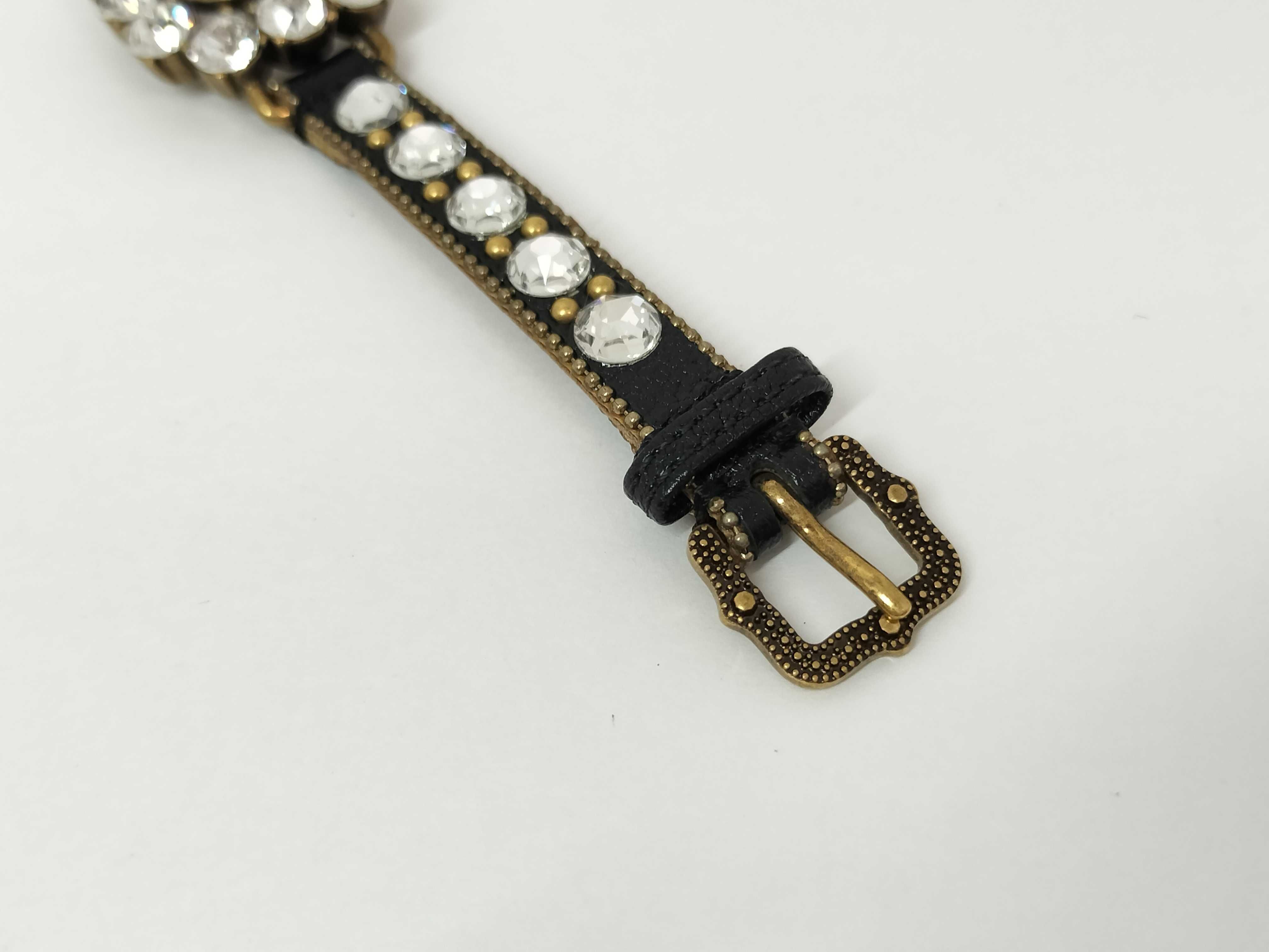 Rhinestone Leather Bracelet (Bracelet/Bangle) — view 9