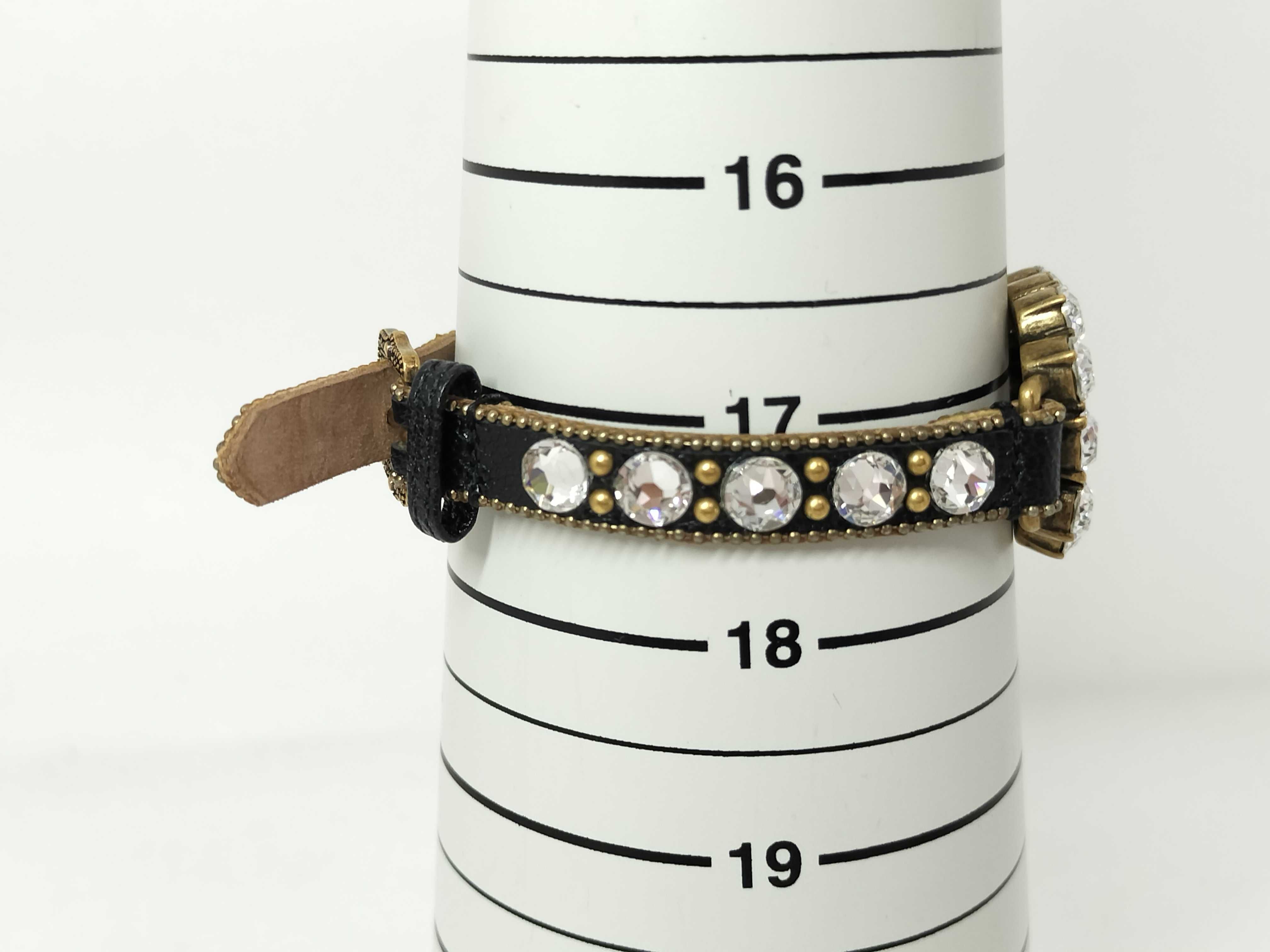 Rhinestone Leather Bracelet (Bracelet/Bangle) — view 10