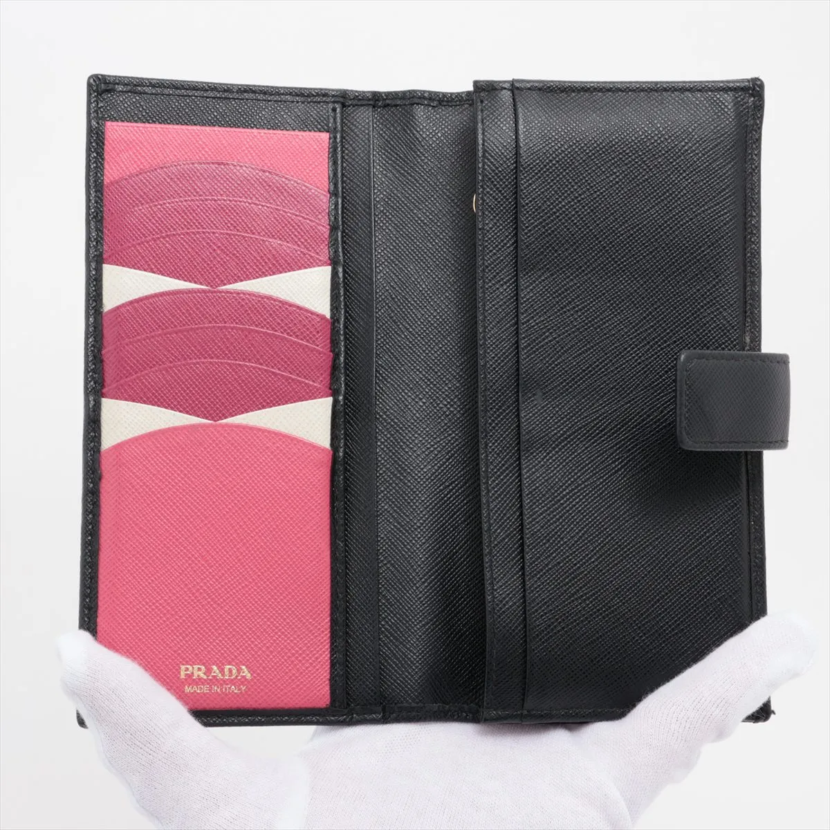 Saffiano Martic 1MV025 Leather Long Wallet Black — view 3