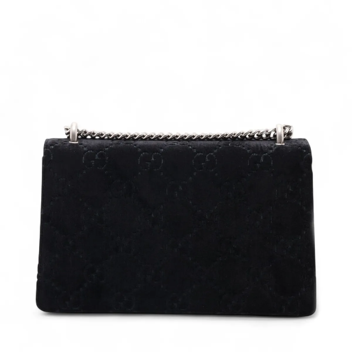 GG Velvet Dionysus Velour x Leather Chain Shoulder Bag, Black 400249 — view 2