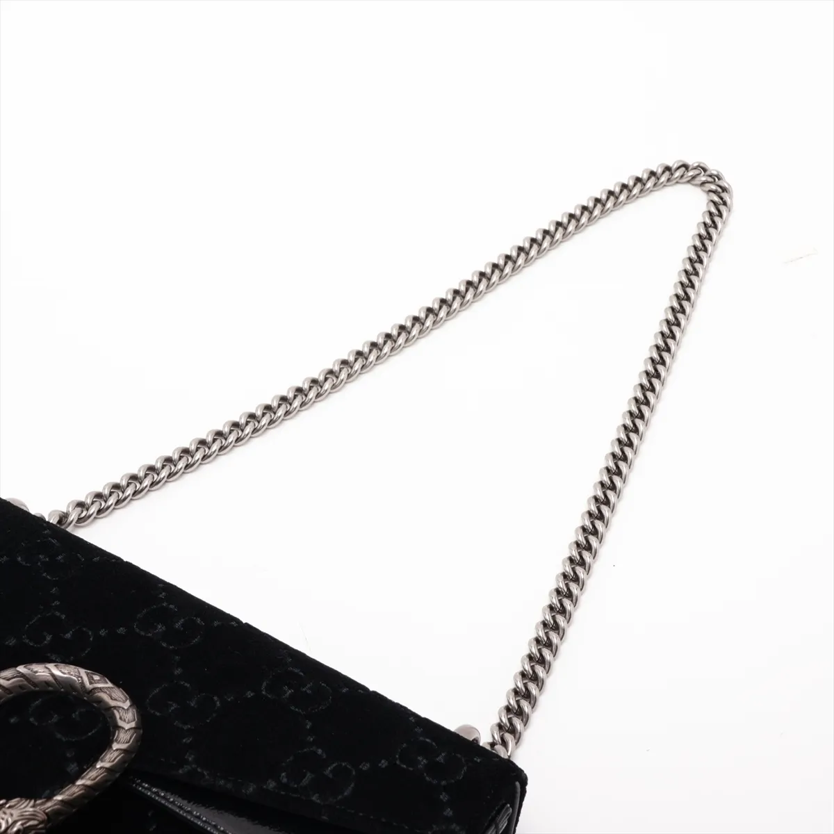 GG Velvet Dionysus Velour x Leather Chain Shoulder Bag, Black 400249 — view 5