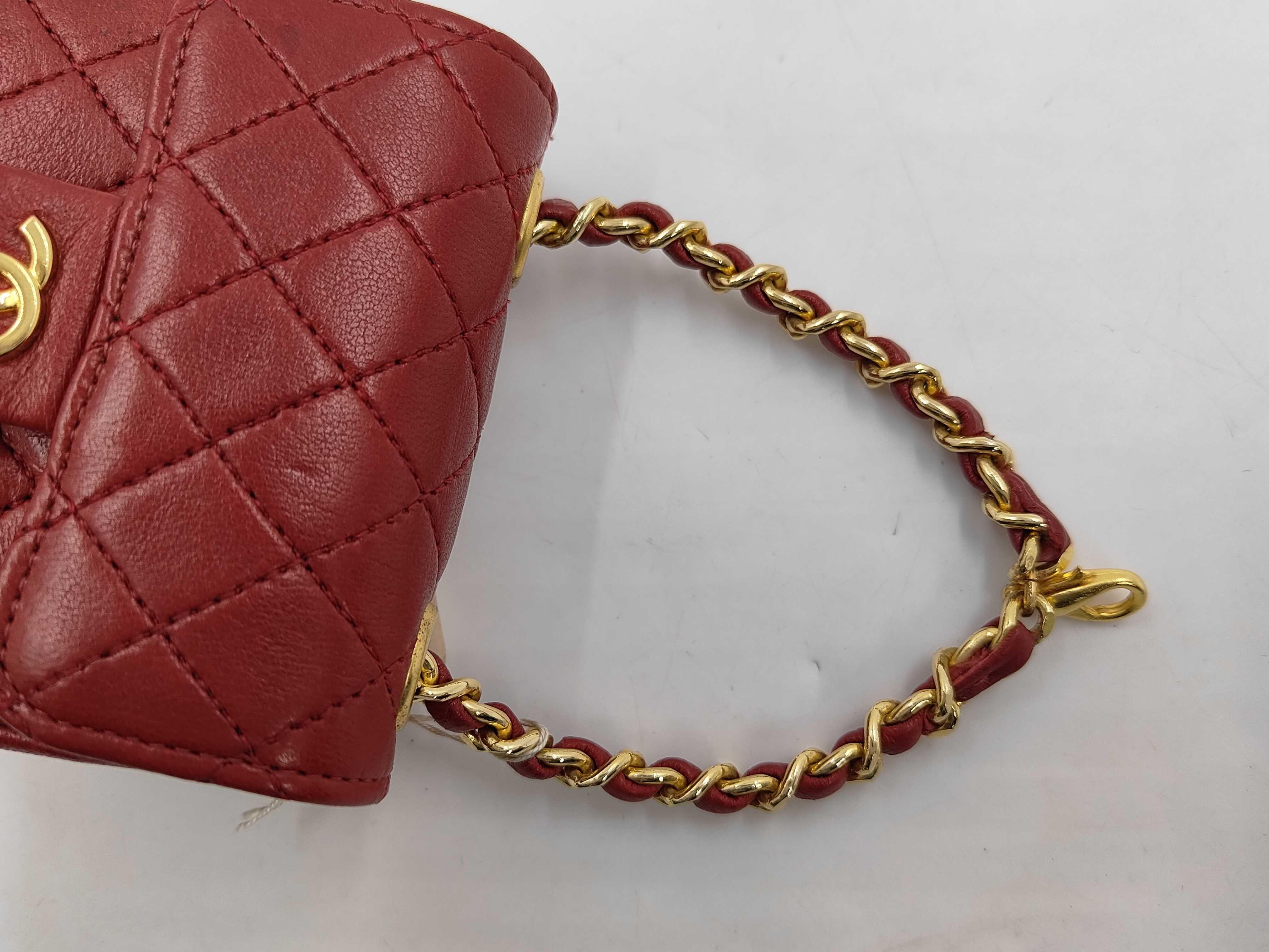 pouch, lambskin, red, Matelassé pouch — view 3