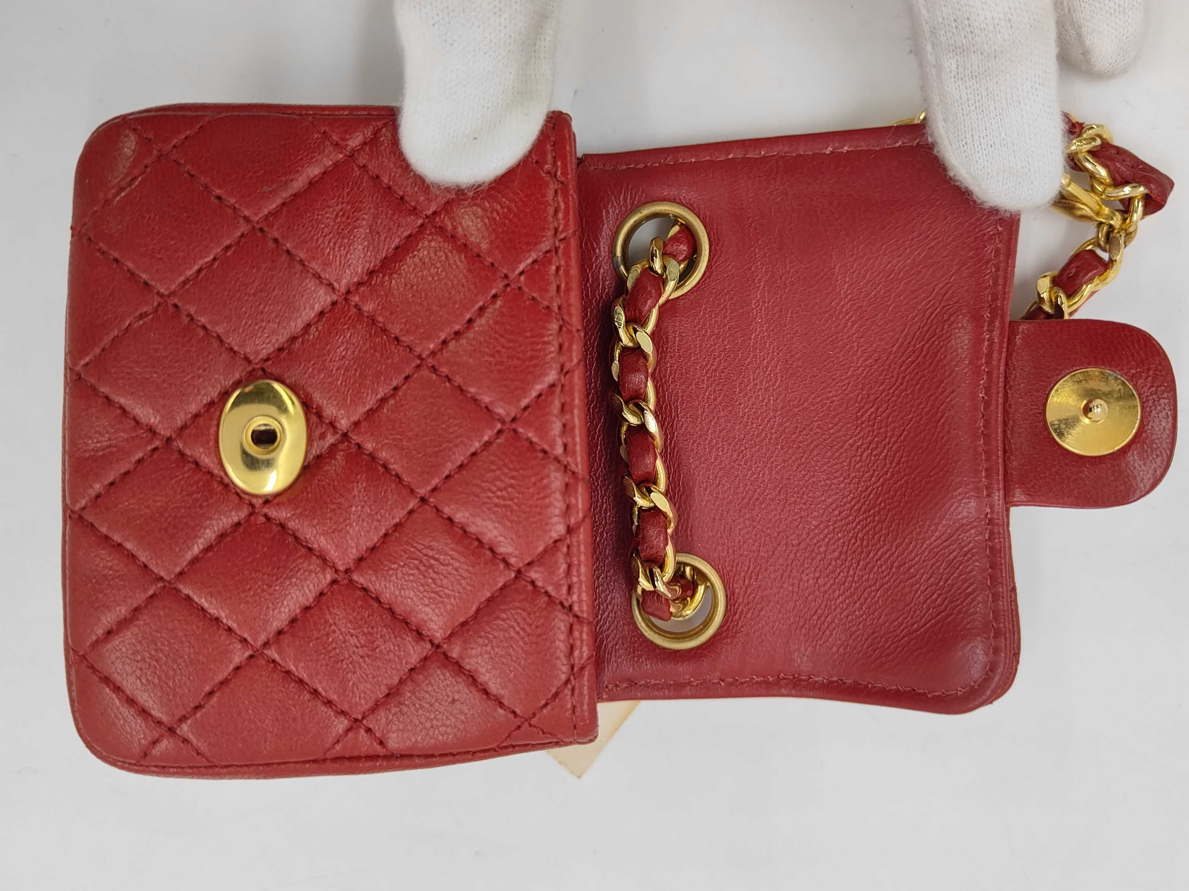 pouch, lambskin, red, Matelassé pouch — view 7