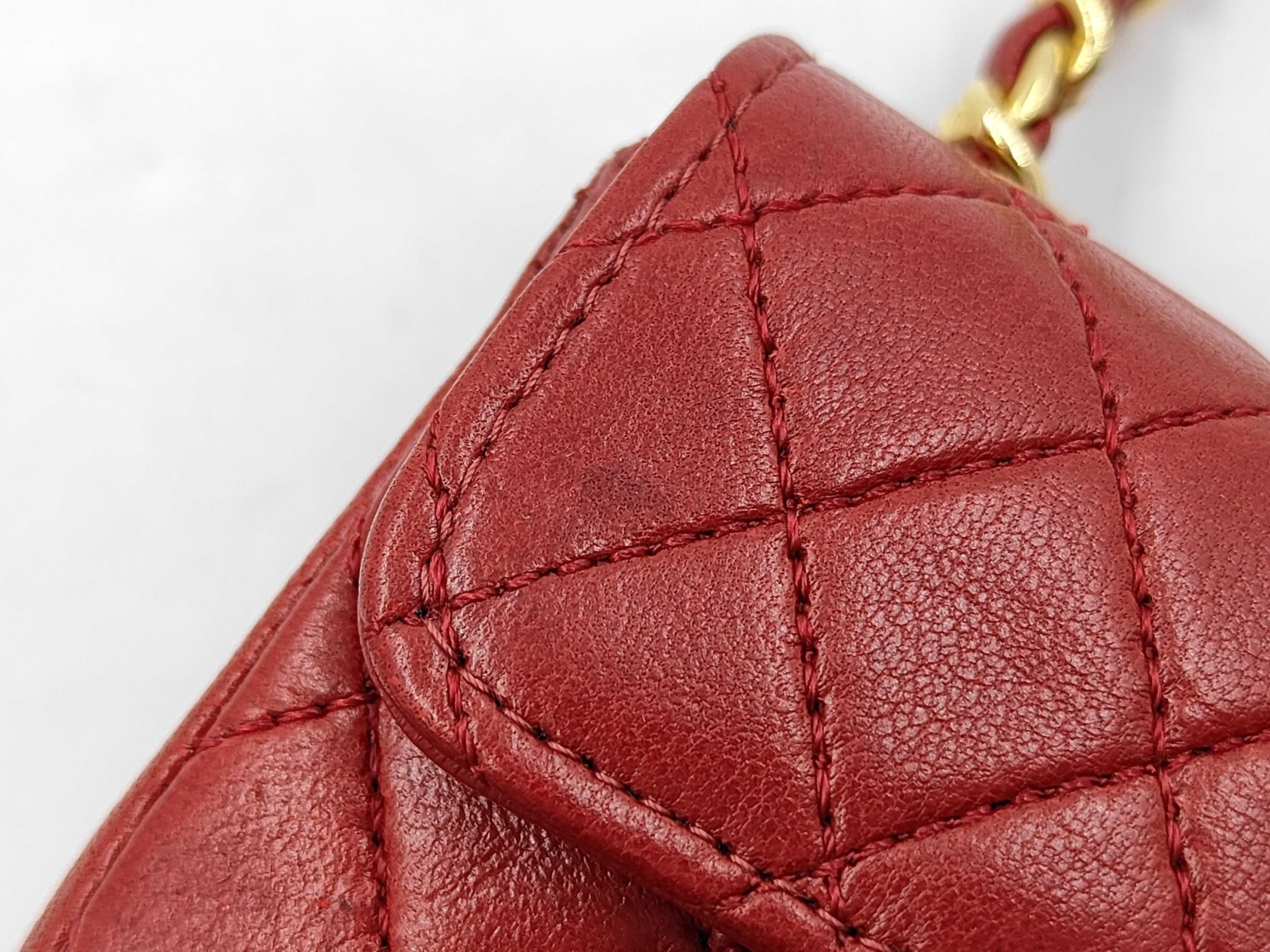pouch, lambskin, red, Matelassé pouch — view 10