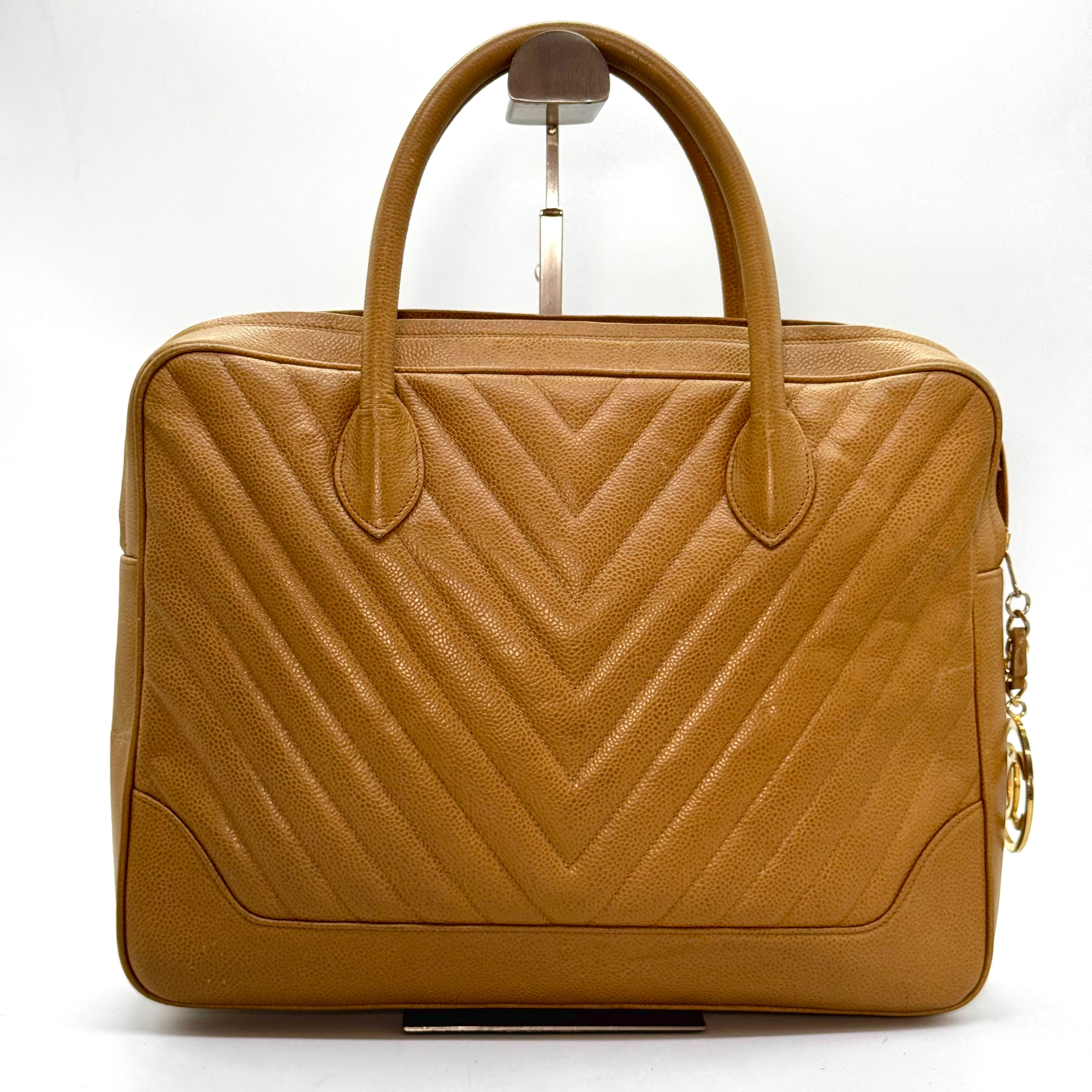 Caviar Skin Circle Coco Handbag, Beige, 196156 (Serial number unclear) — view 2