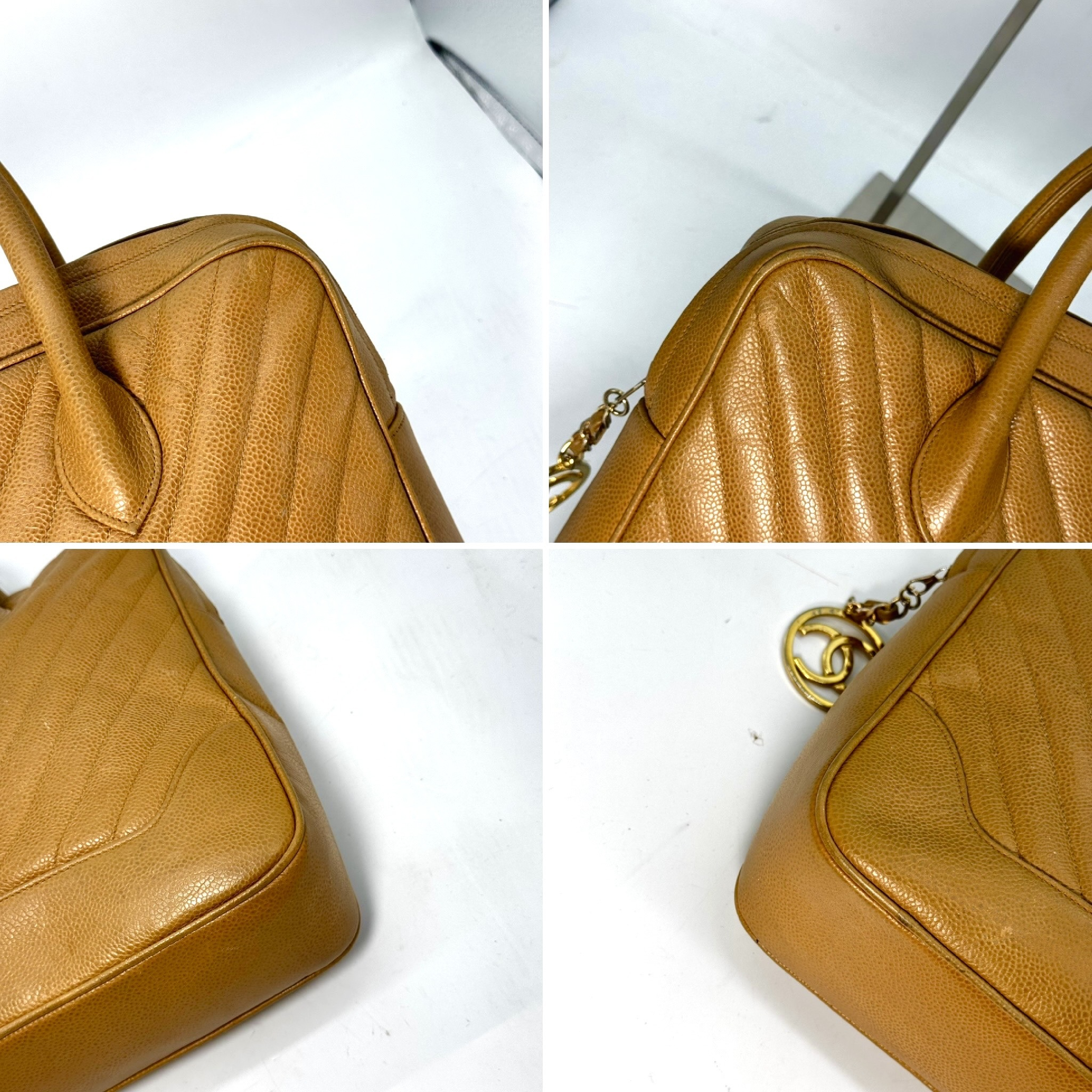 Caviar Skin Circle Coco Handbag, Beige, 196156 (Serial number unclear) — view 4