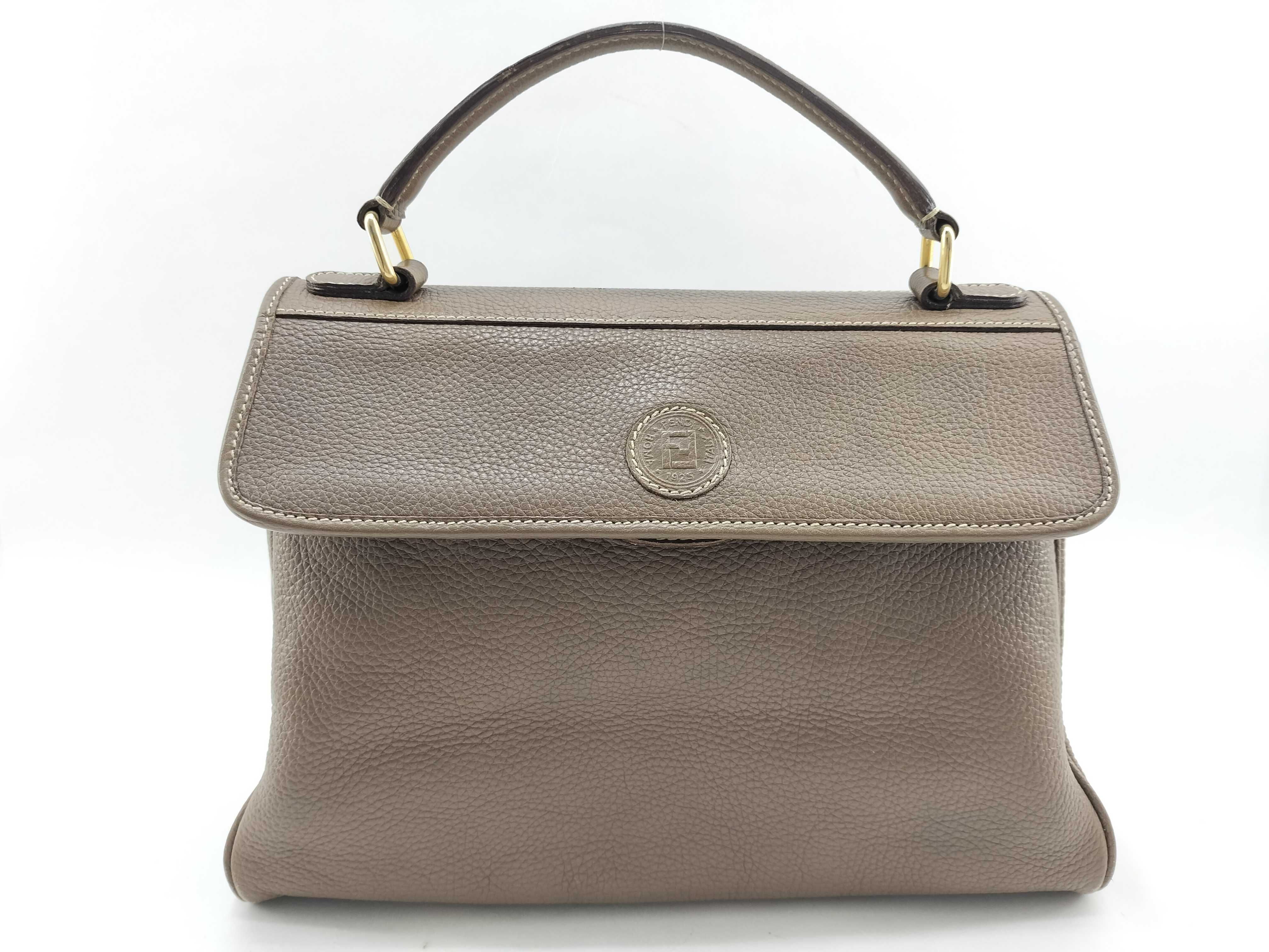 Leather F Logo Handbag
