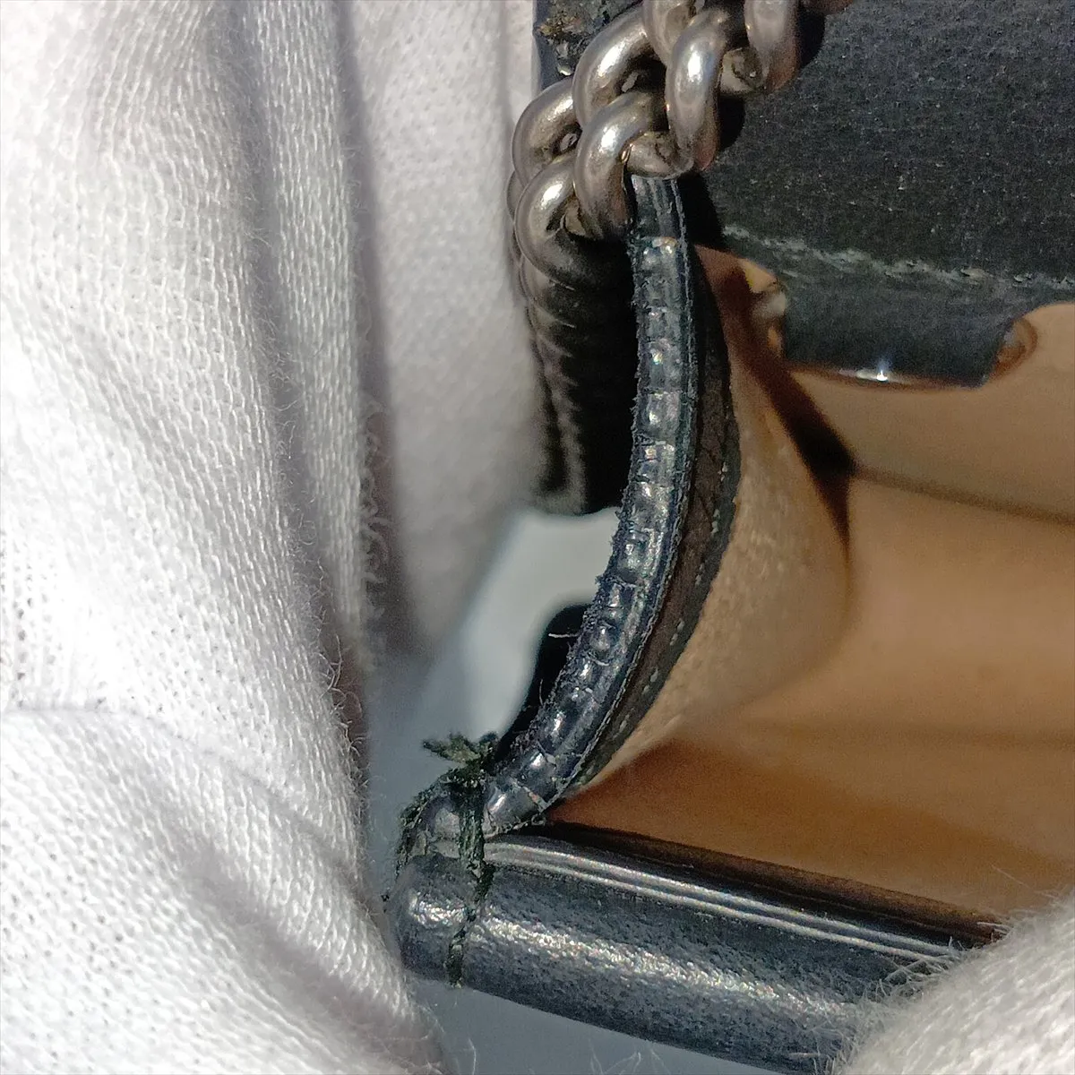 Dionysus Suede x Leather Chain Shoulder Bag, Black, 476432 — view 10
