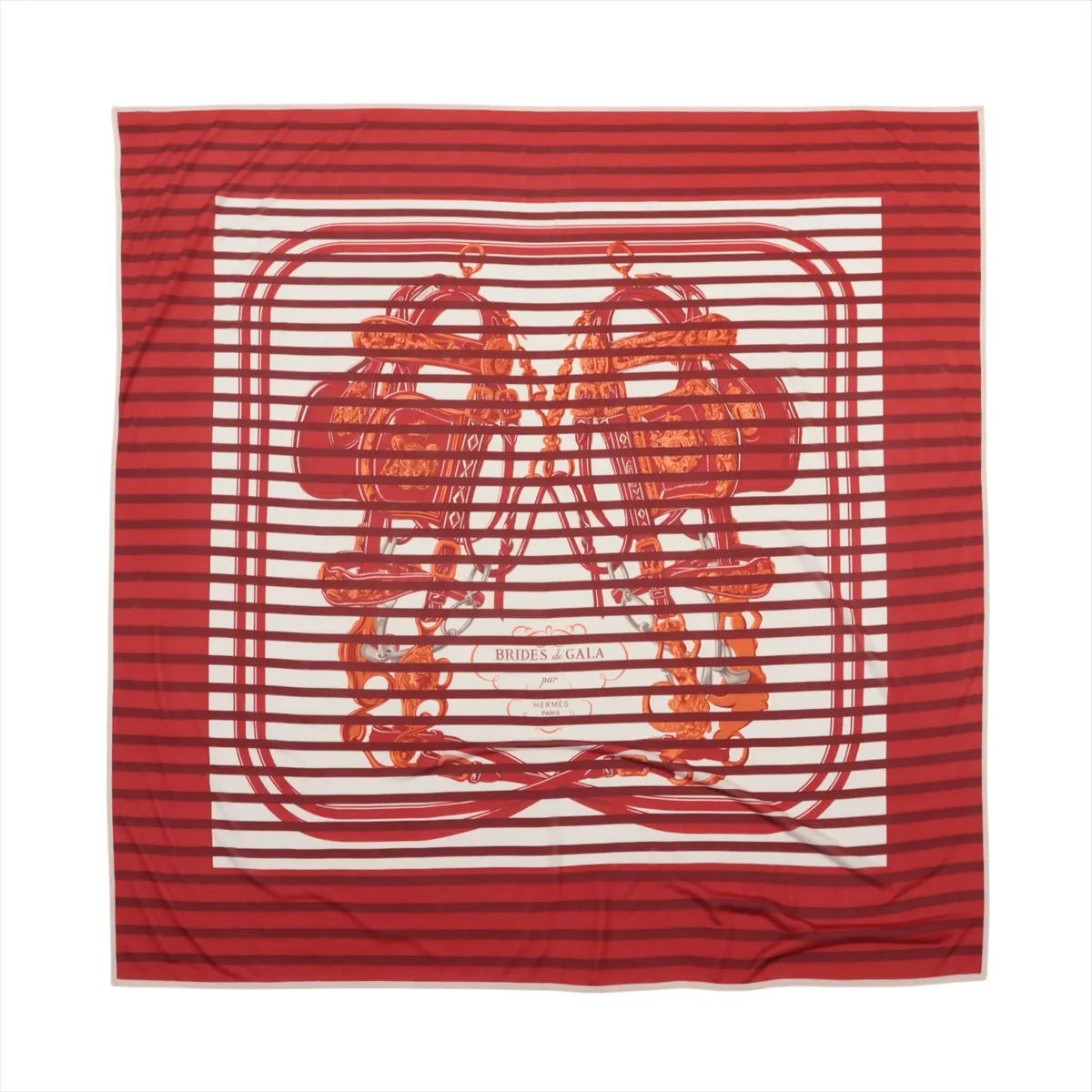 Smooth Carre BRIDES DE GALA Ceremony Bridle Scarf Silk Red Strong