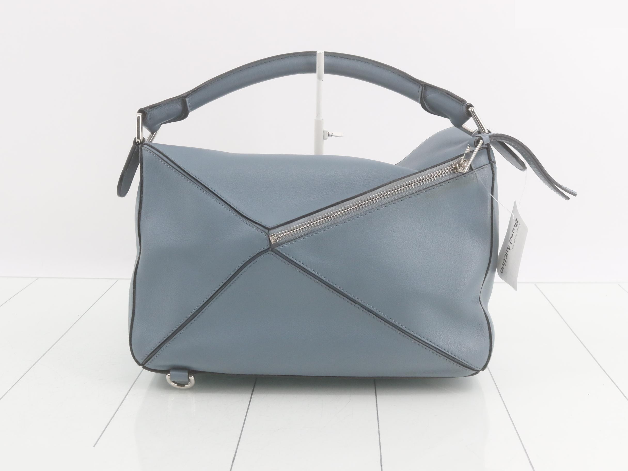 Puzzle Medium Leather 2-Way Handbag, Blue — view 2