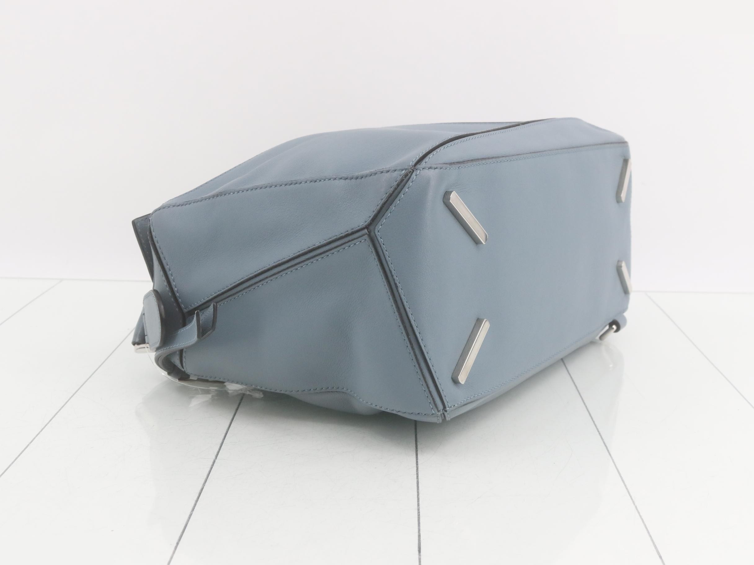 Puzzle Medium Leather 2-Way Handbag, Blue — view 5