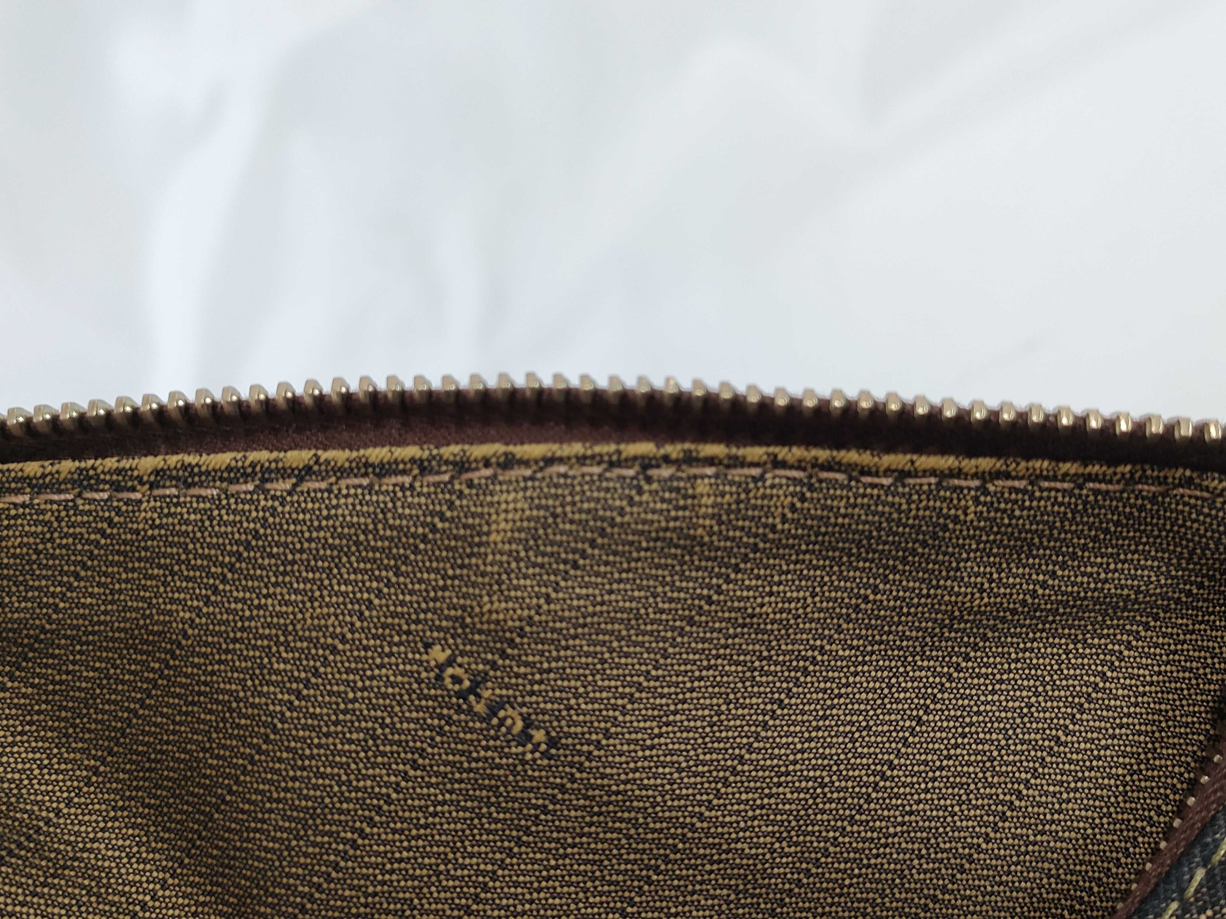 Zucca pattern FF V-shaped shoulder bag, leather and canvas, black and brown. — view 15