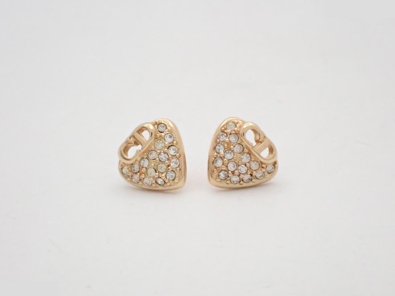 Heart rhinestone earrings x 1, necklace x 1 (2-piece set) — view 3