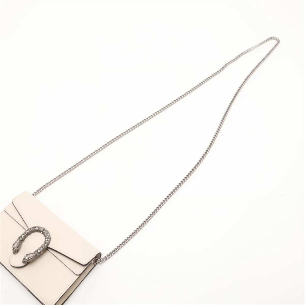 Dionysus 476432 Leather Chain Shoulder Bag, White — view 5