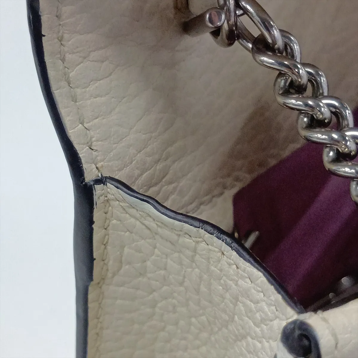 Dionysus 476432 Leather Chain Shoulder Bag, White — view 9