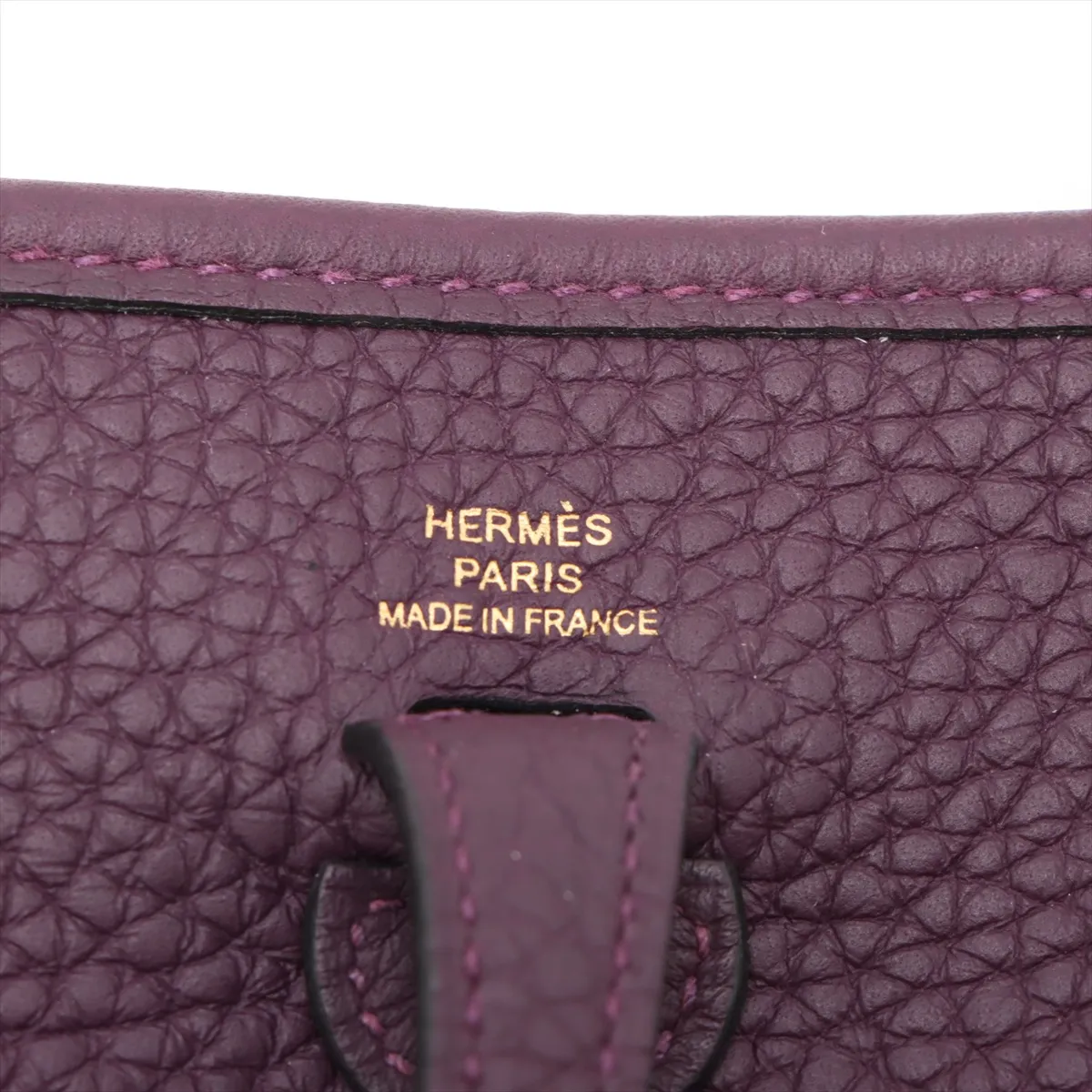 Evelyn 16 TPM Taurillon Clemence Cassis Gold hardware U:2022 — view 7