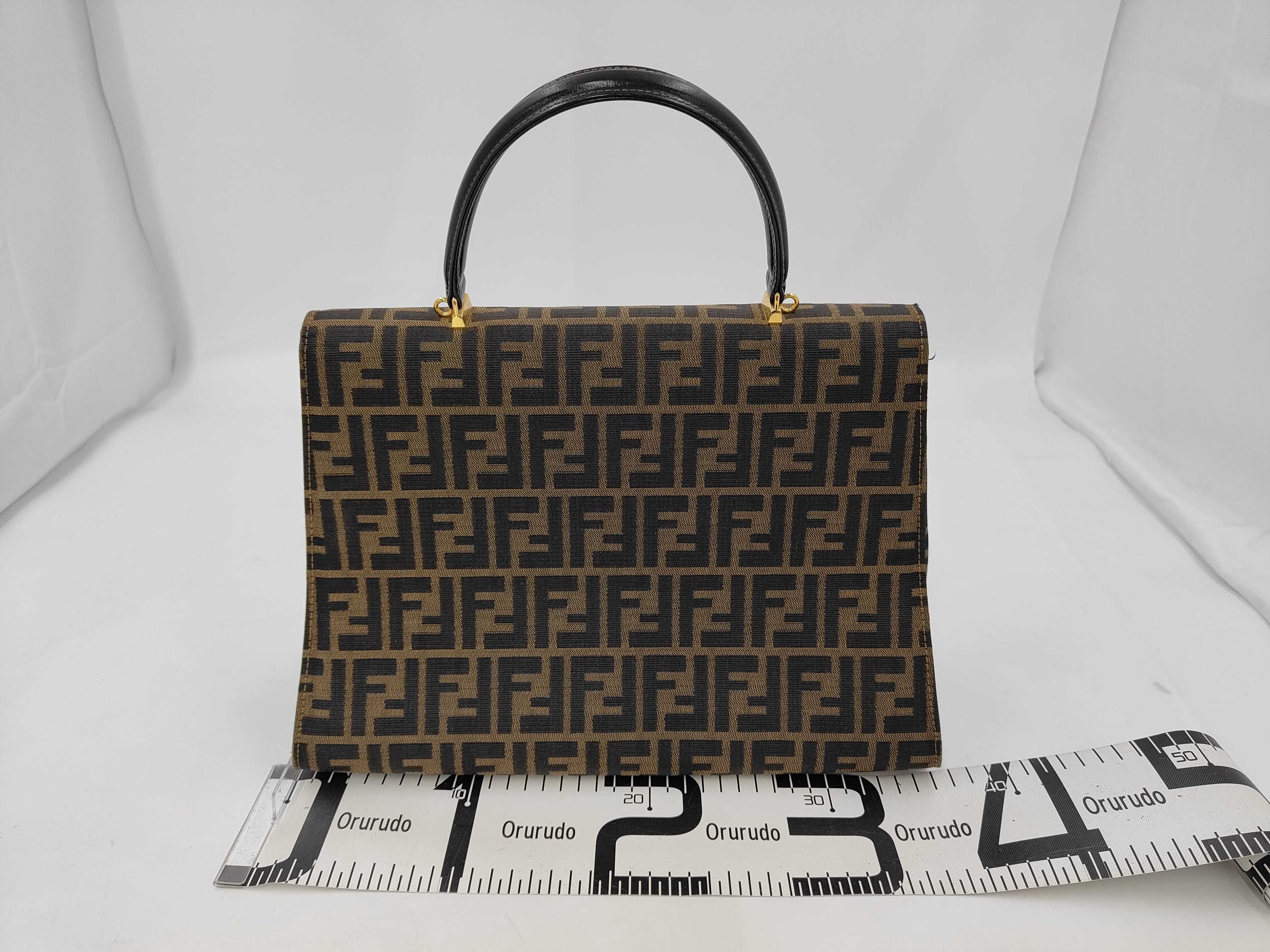 Zucca handbag, canvas and leather, brown, with dust bag. — view 2