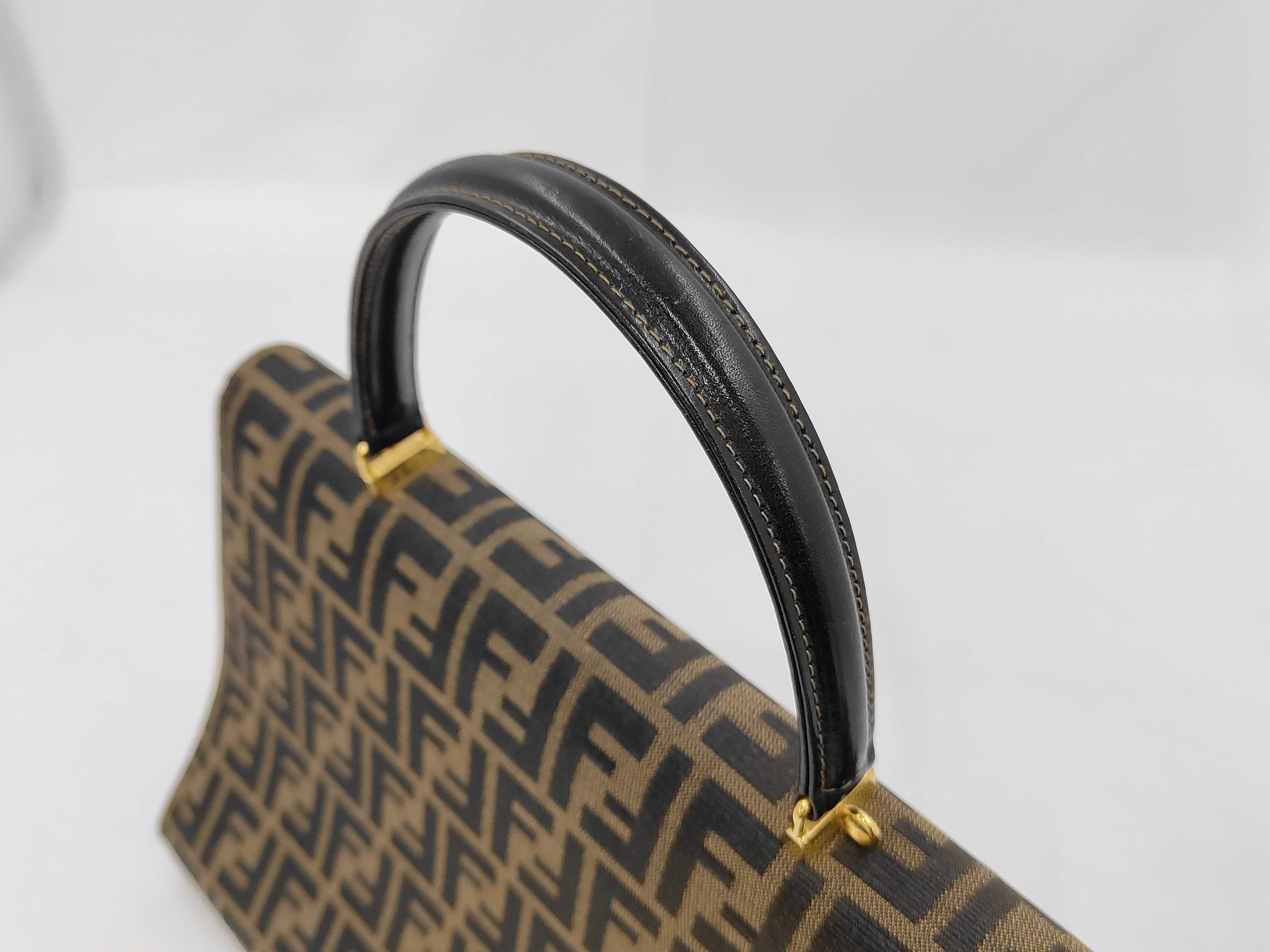 Zucca handbag, canvas and leather, brown, with dust bag. — view 3