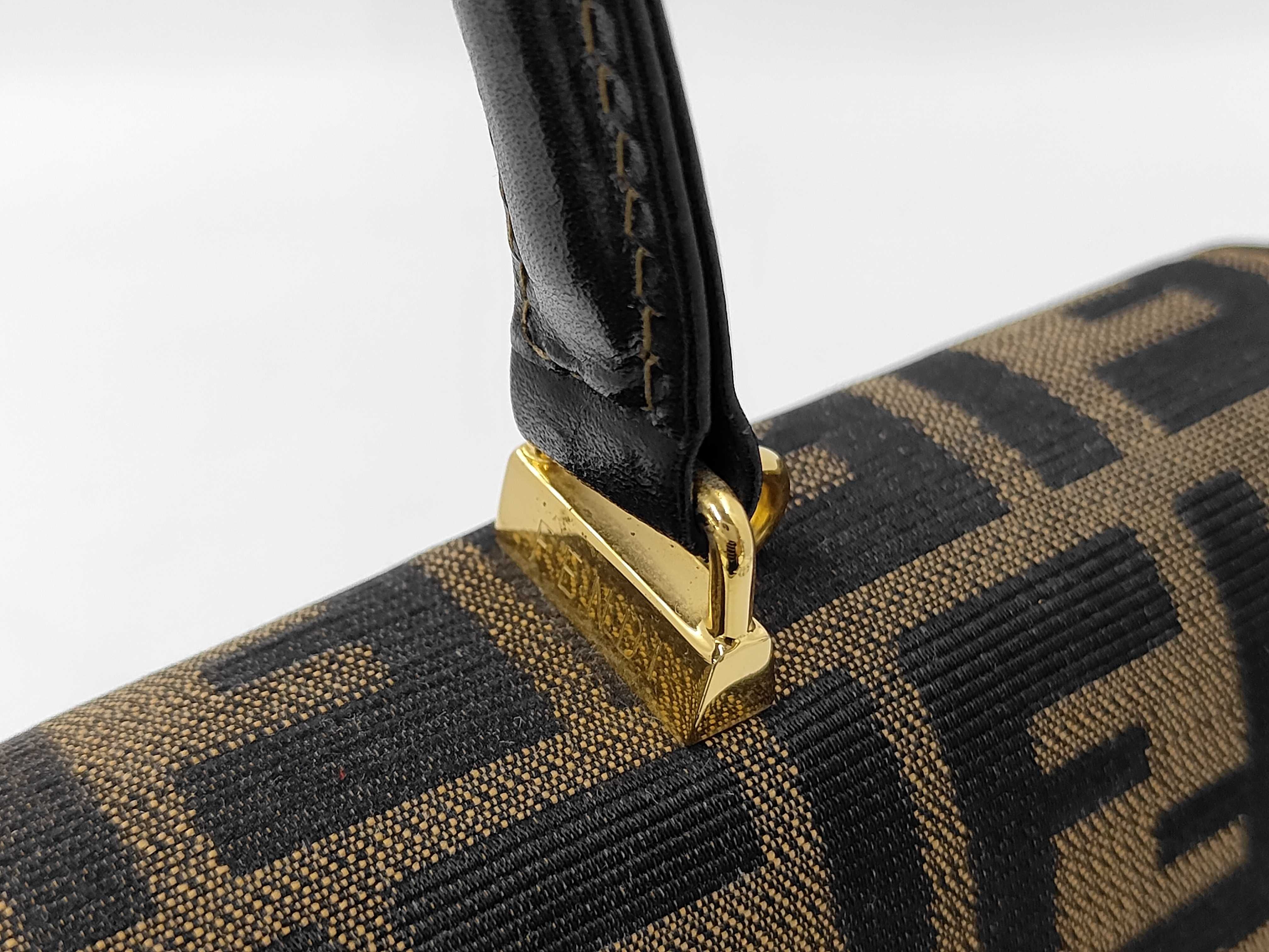 Zucca handbag, canvas and leather, brown, with dust bag. — view 5