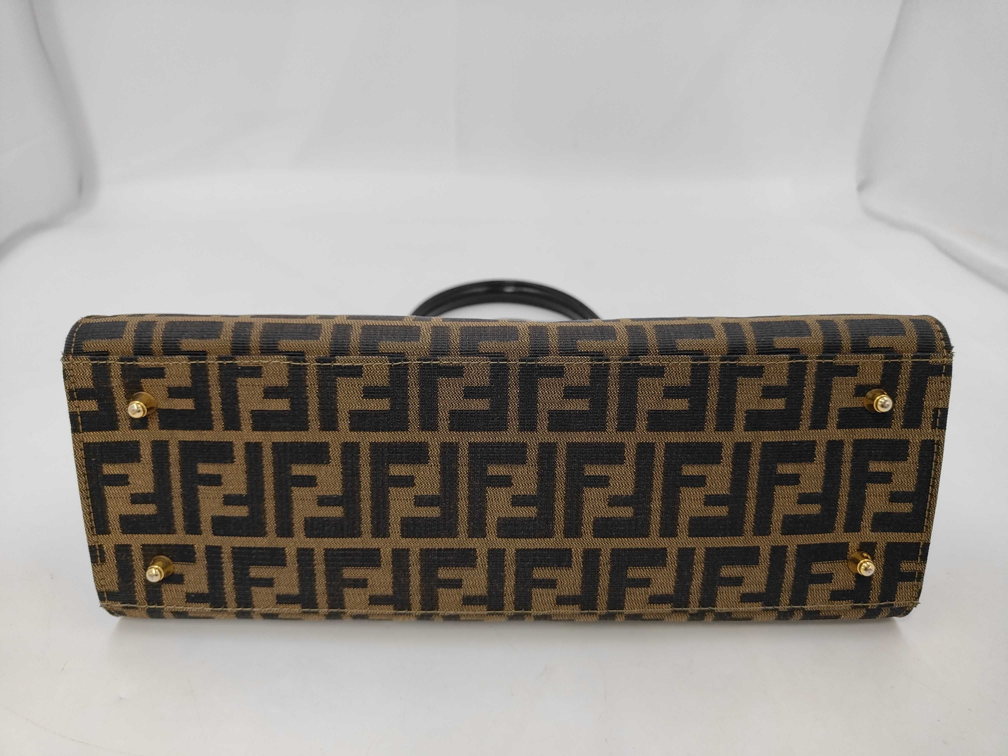 Zucca handbag, canvas and leather, brown, with dust bag. — view 6