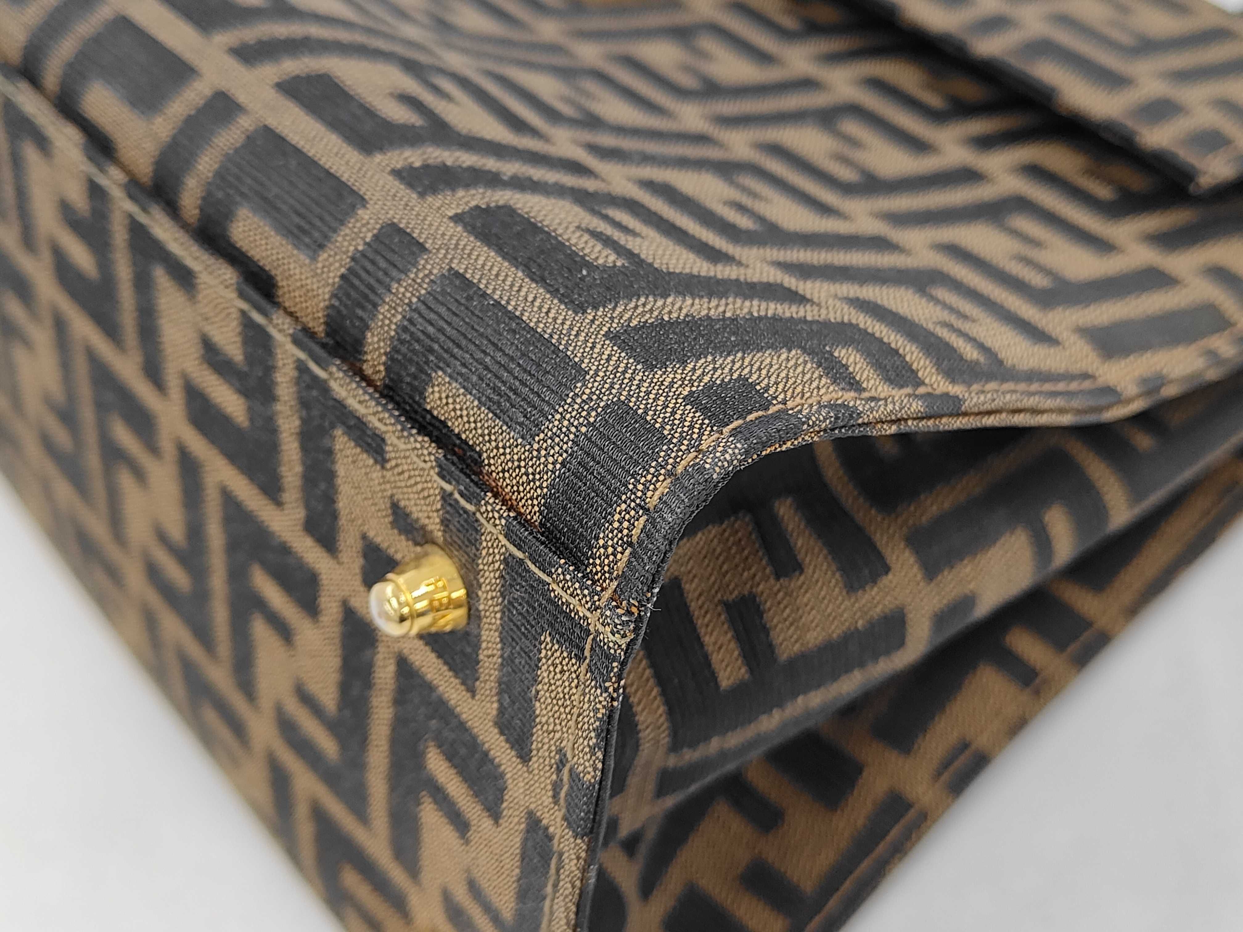 Zucca handbag, canvas and leather, brown, with dust bag. — view 7