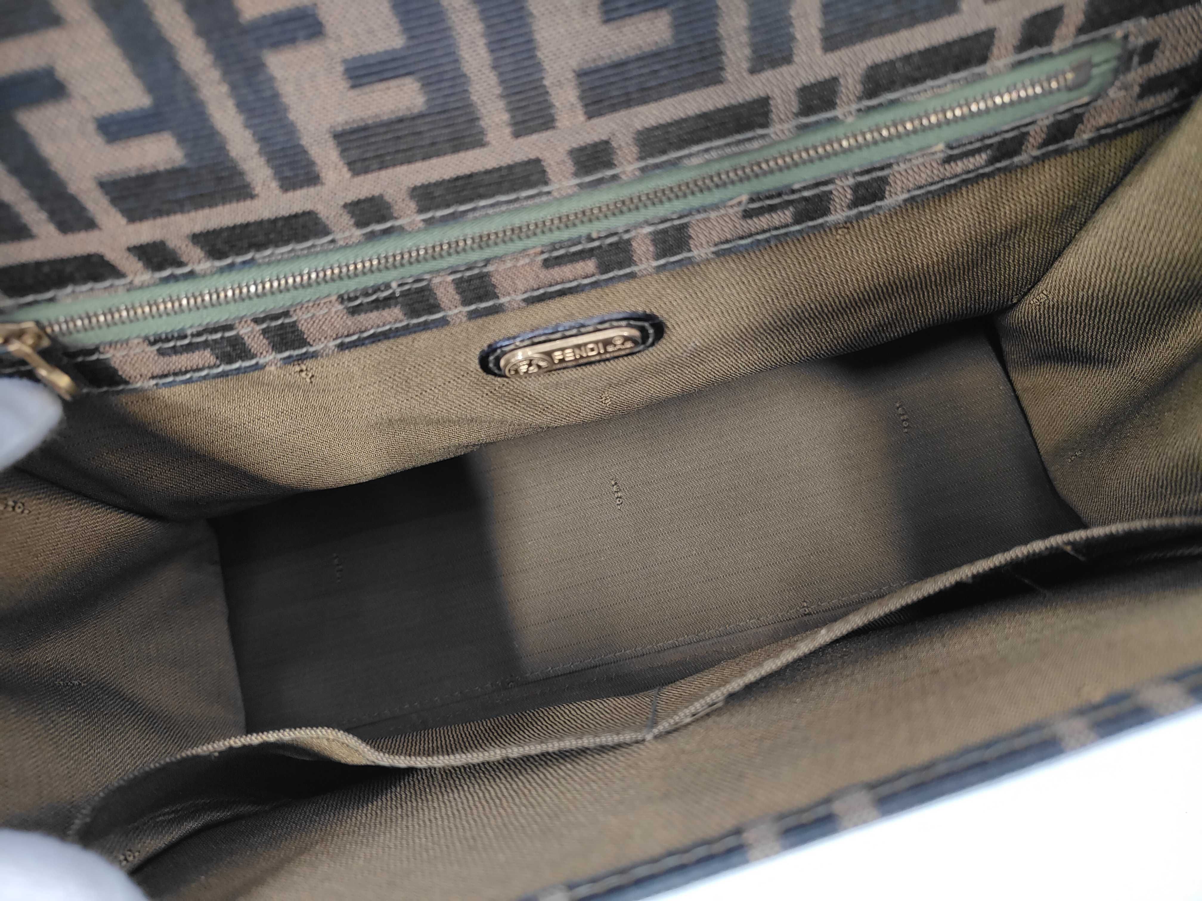 Zucca handbag, canvas and leather, brown, with dust bag. — view 9