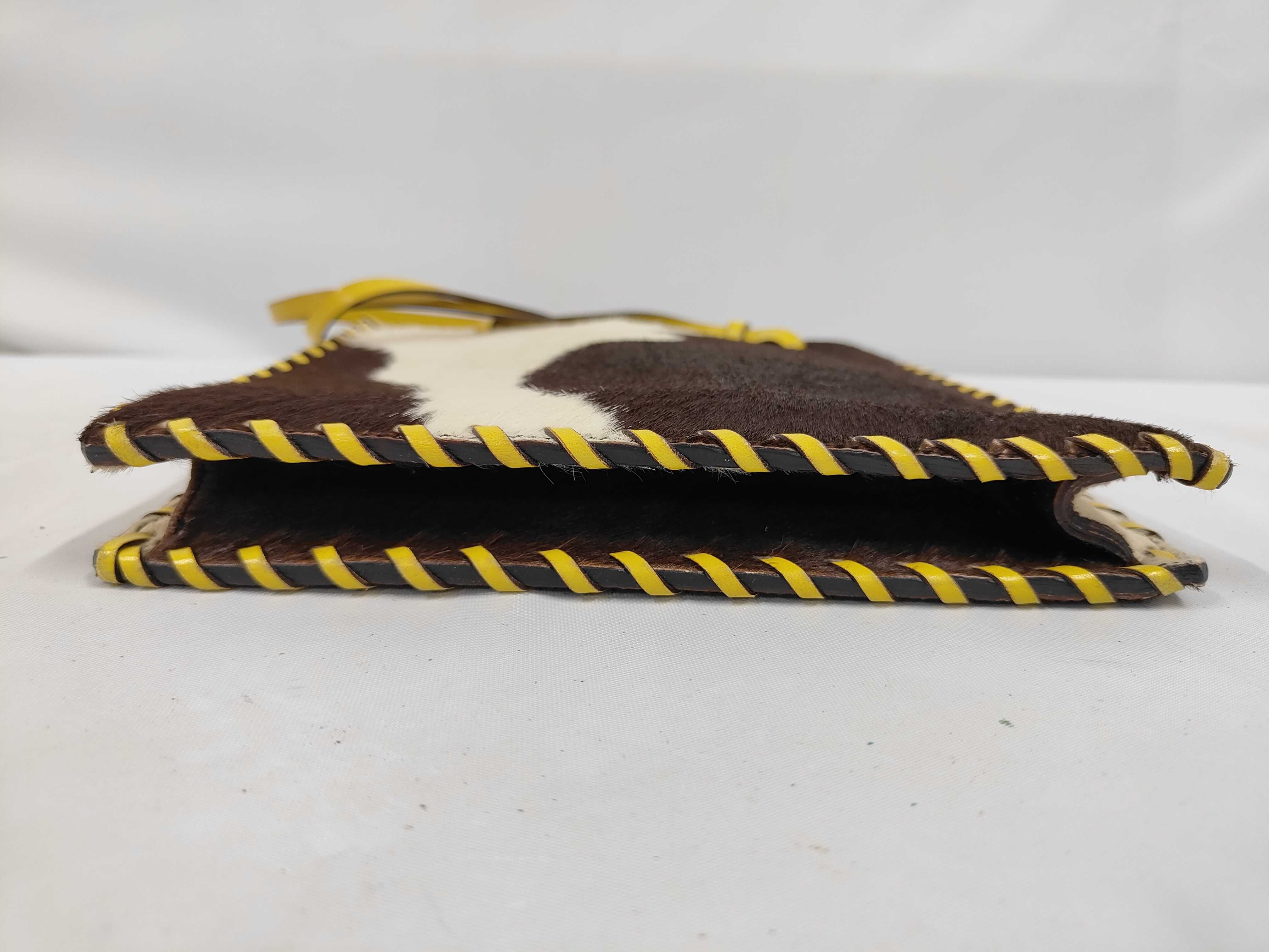 Archive Tote Bag, Calf Hair, White, Black, Yellow, Handbag — view 3
