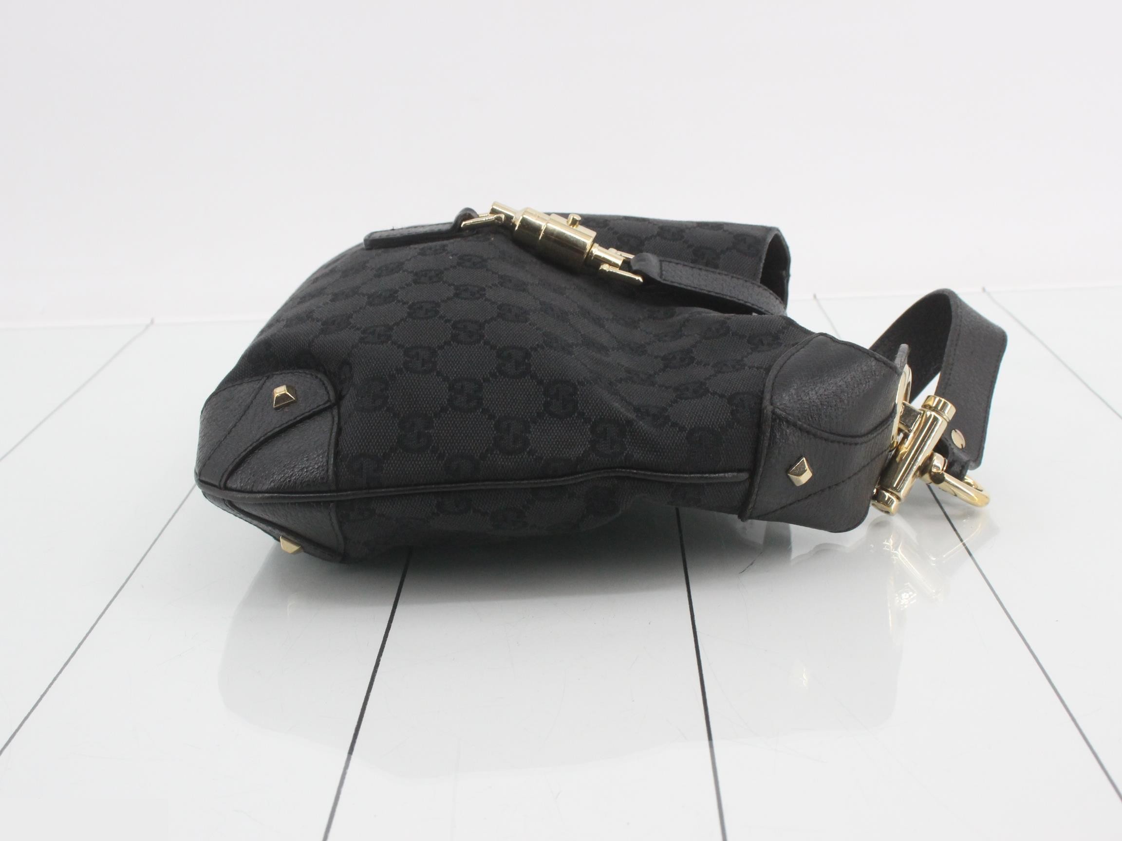 New Jackie GG Canvas Studded One-Shoulder Bag — view 3