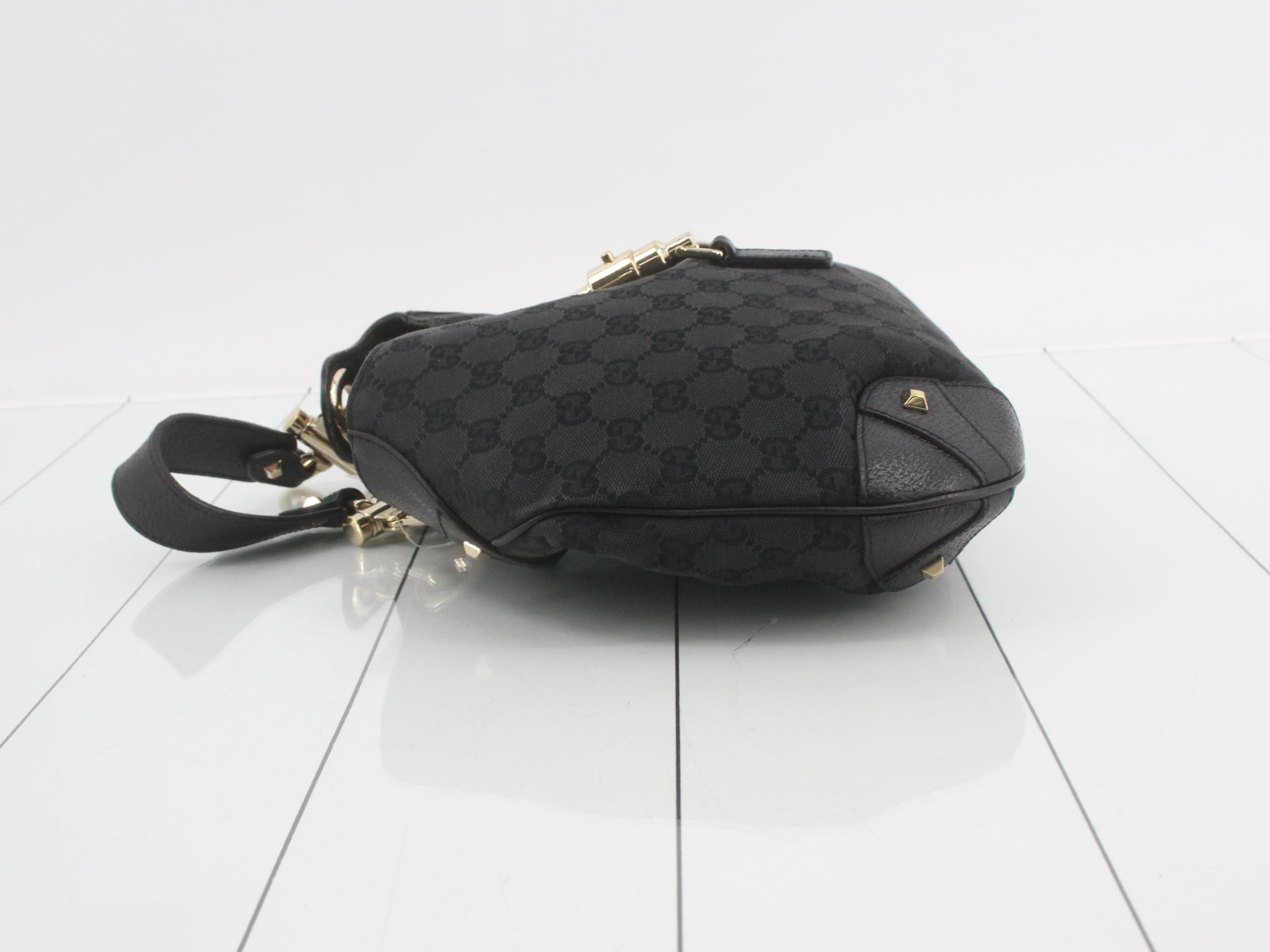 New Jackie GG Canvas Studded One-Shoulder Bag — view 4