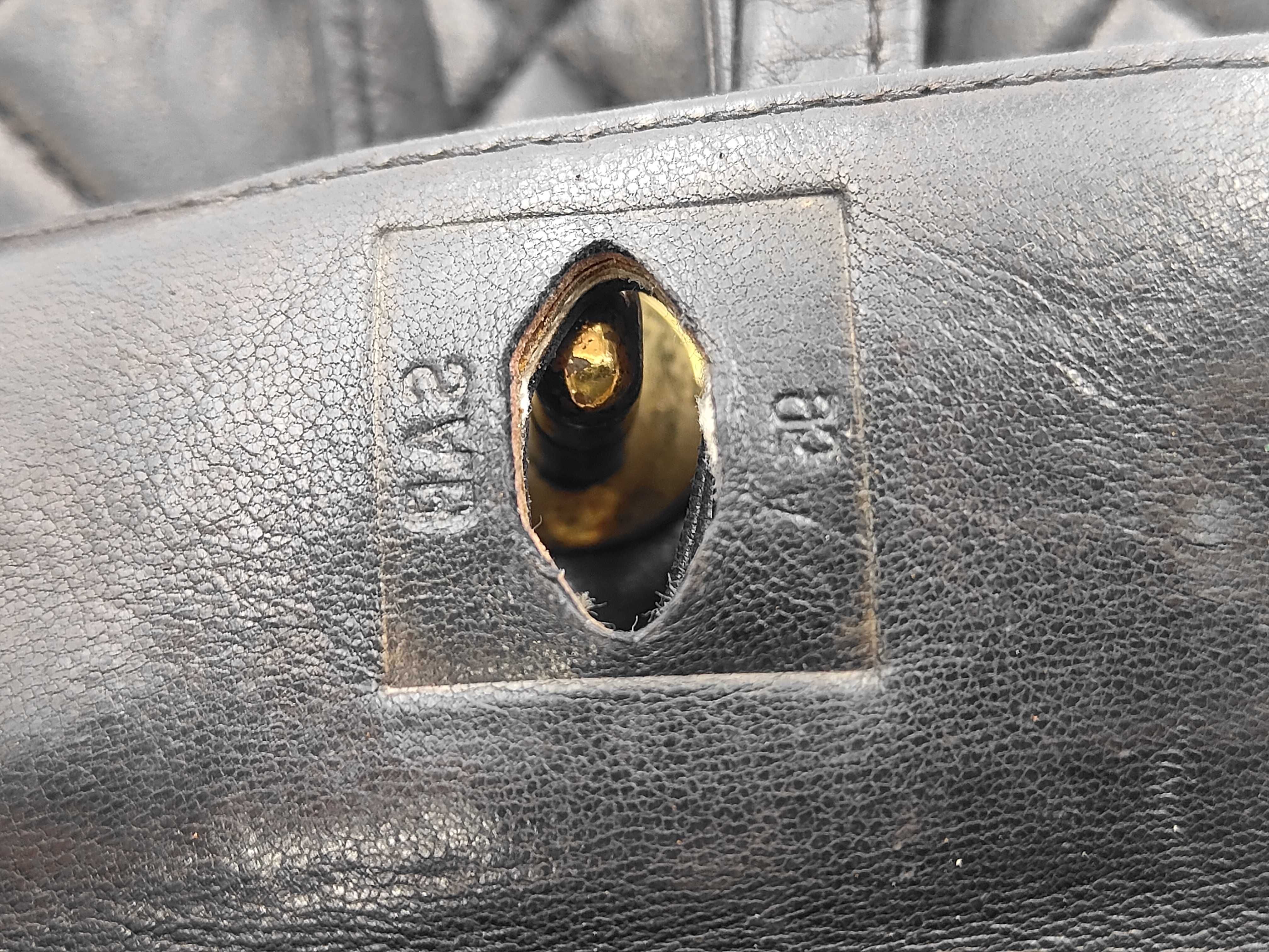 ID- Cow Skin Matelasse Chain Backpack Black Gold Metal Fittings (No Hole Backpack) — view 13