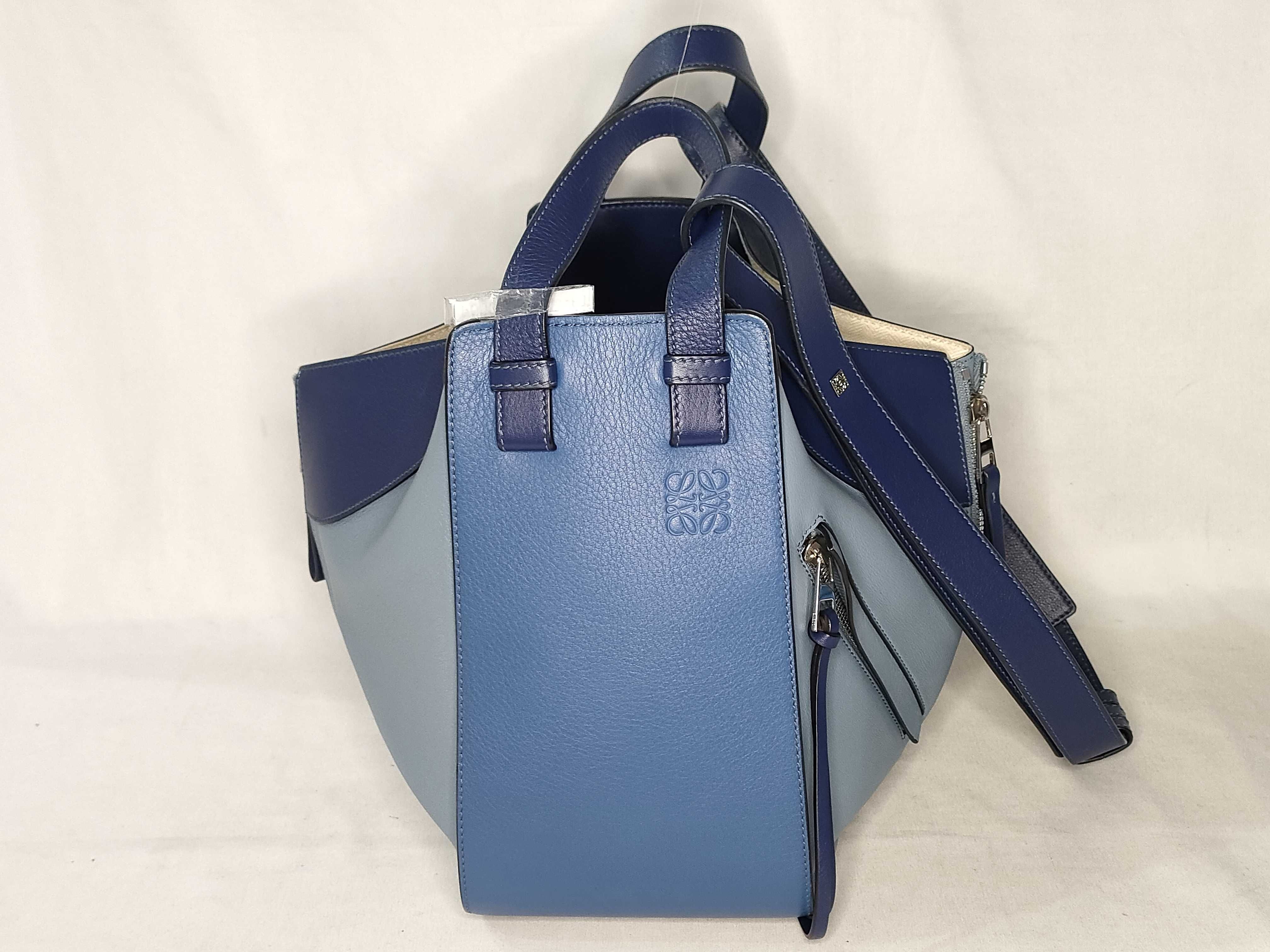 PH- Hammock Shoulder Bag Blue Leather Handbag