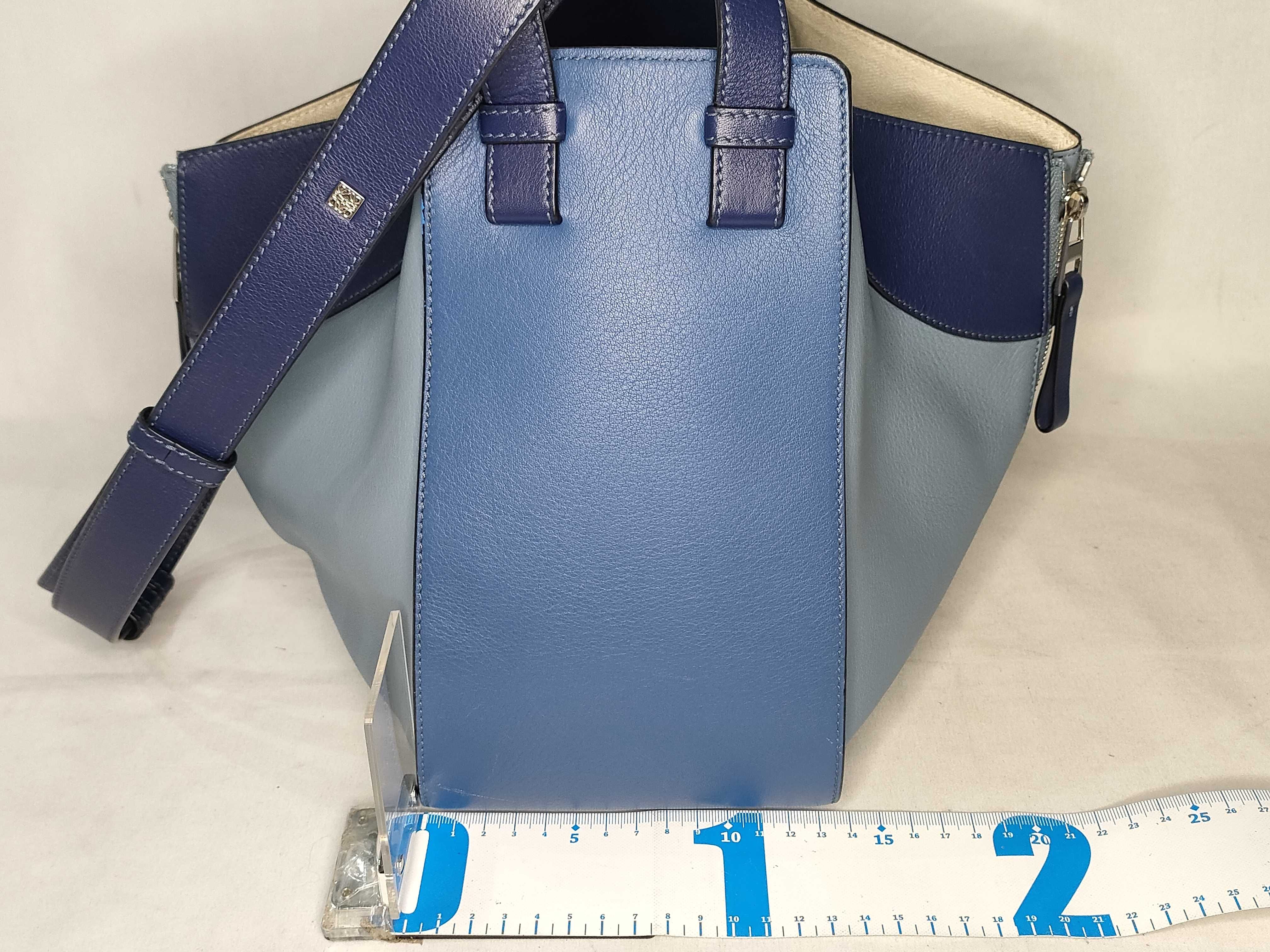PH- Hammock Shoulder Bag Blue Leather Handbag — view 2