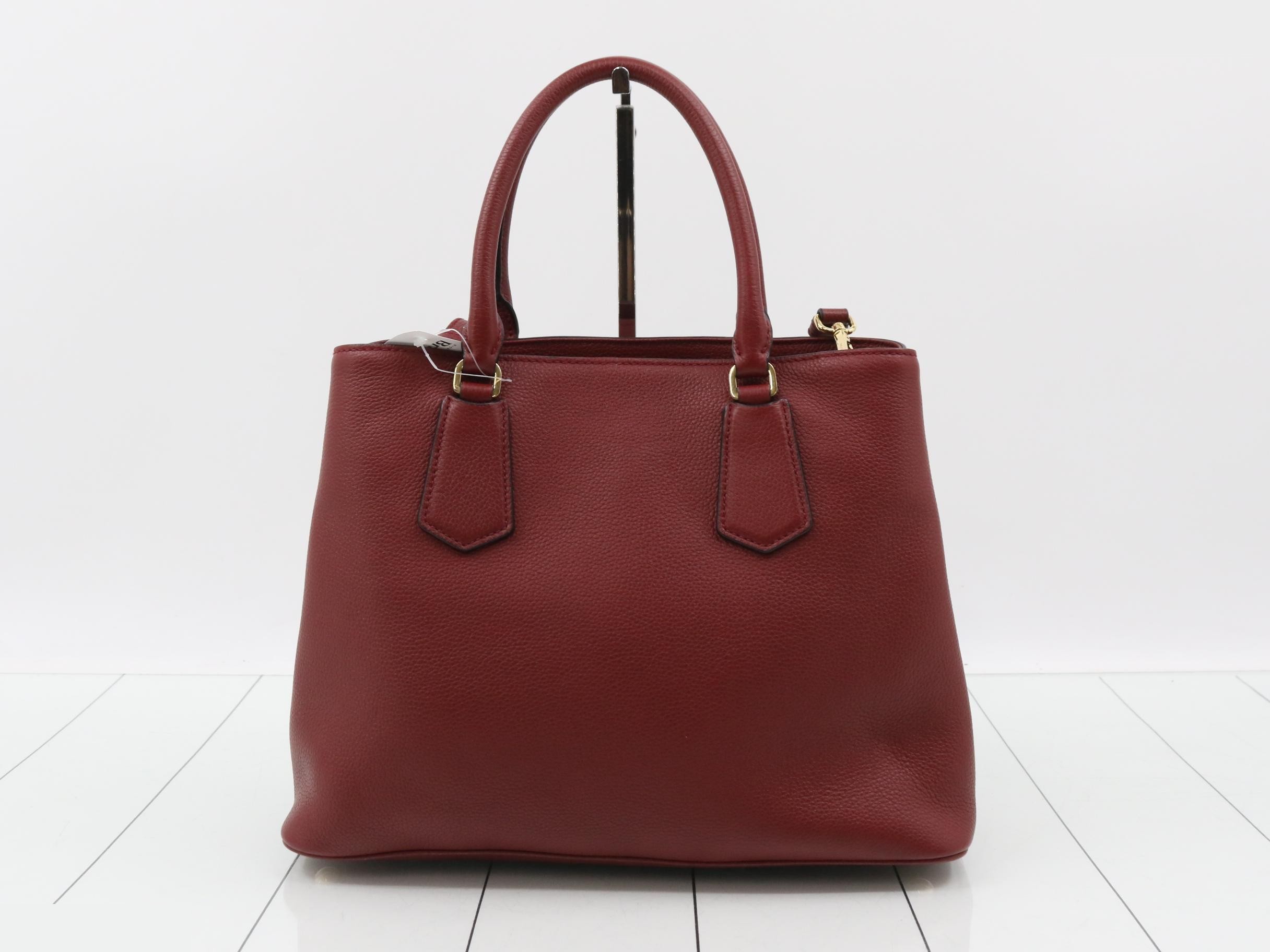 2-Way Tote Bag, Leather, Bordeaux — view 2