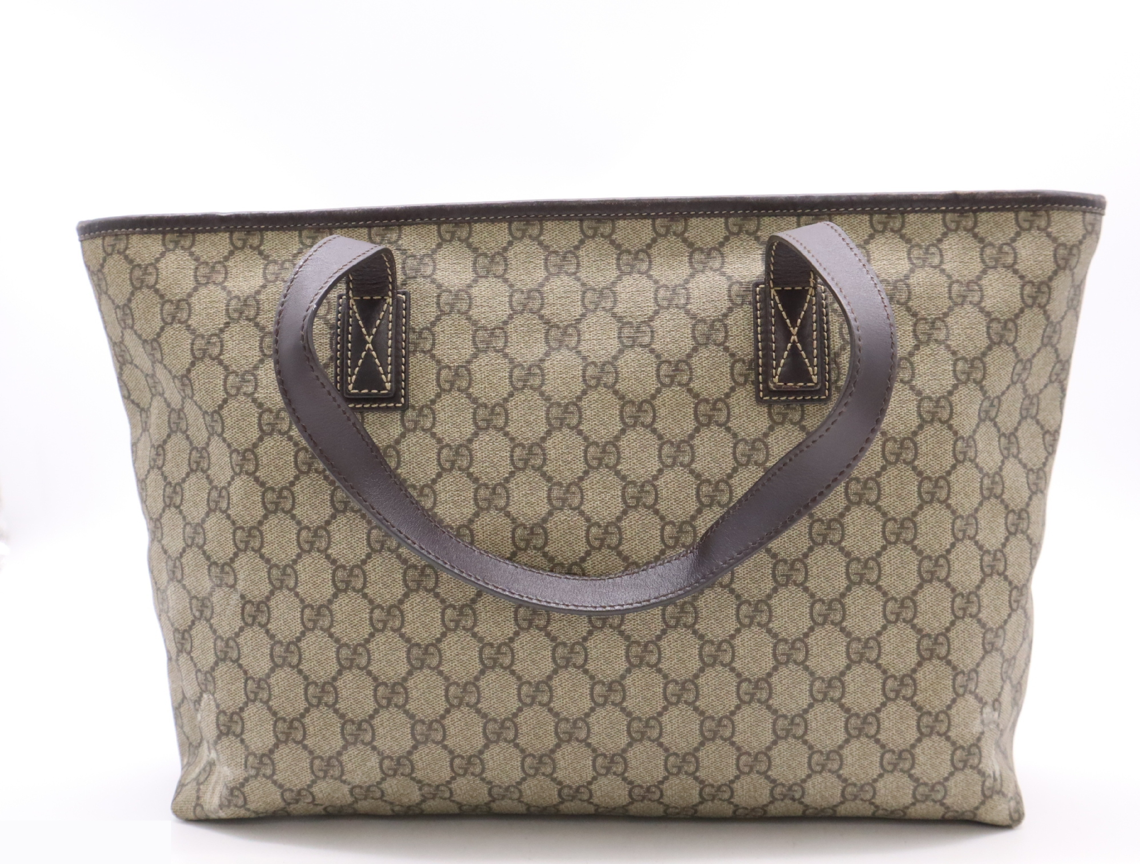 PVC x Leather GG Supreme Tote Bag Beige Brown — view 2