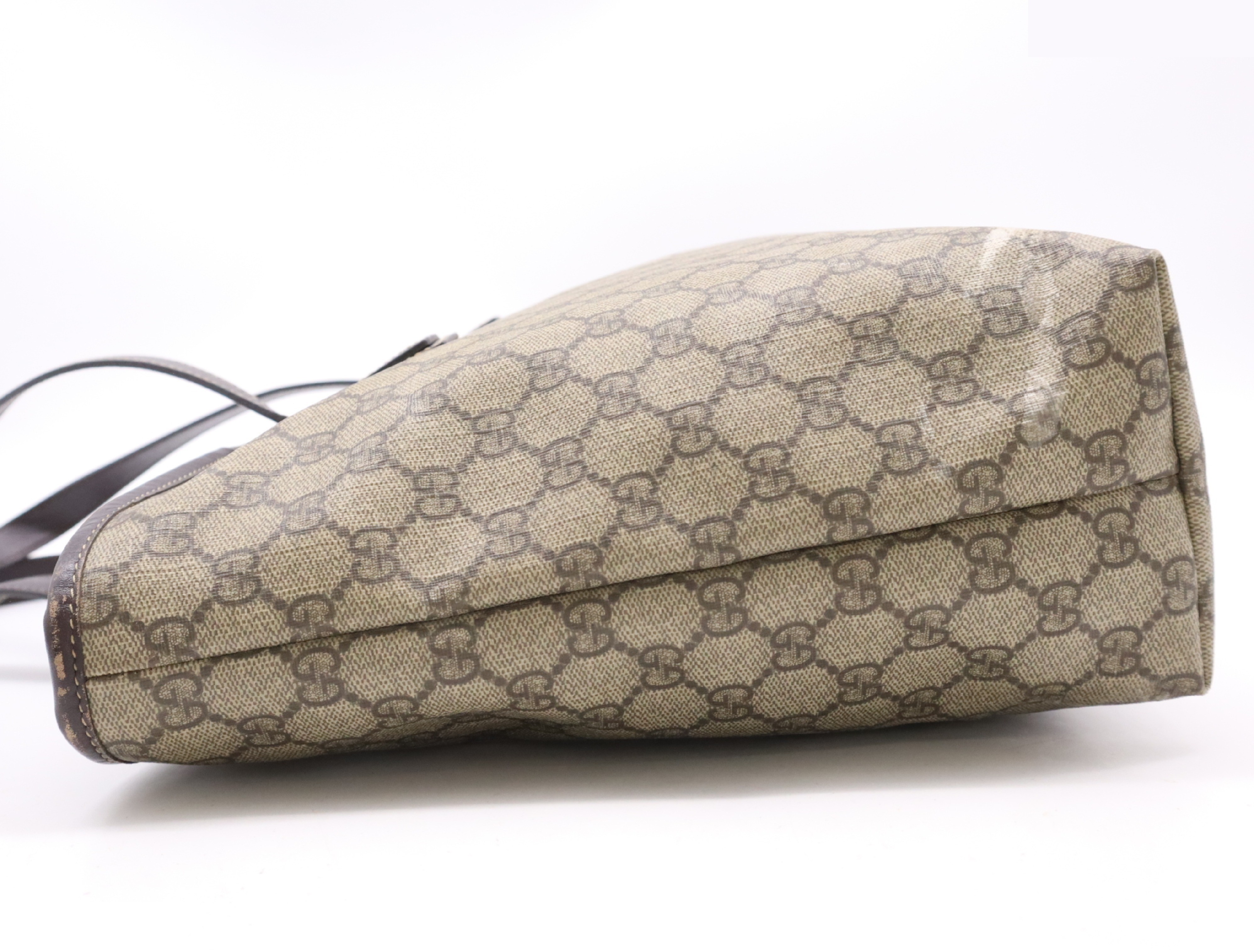 PVC x Leather GG Supreme Tote Bag Beige Brown — view 3