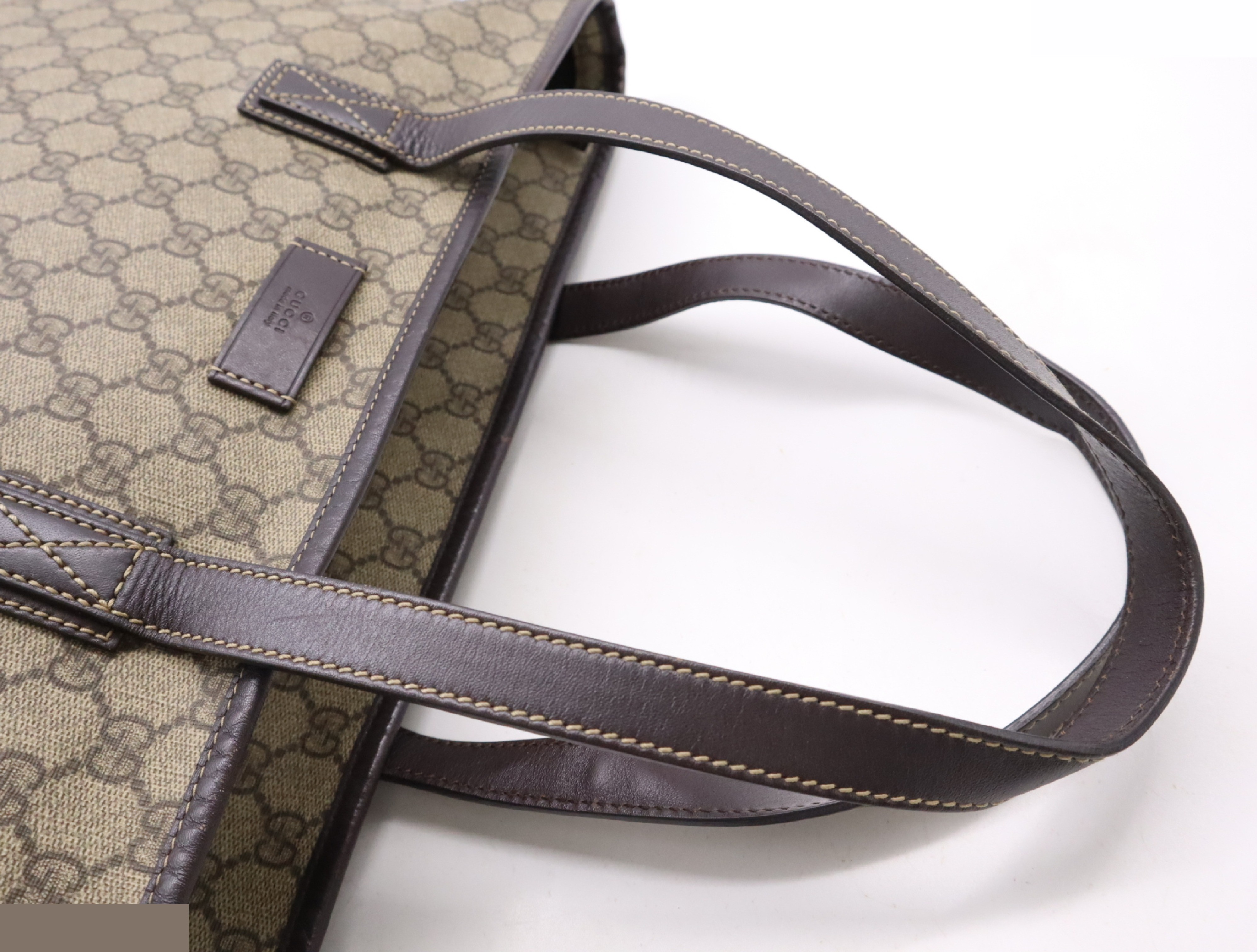 PVC x Leather GG Supreme Tote Bag Beige Brown — view 9