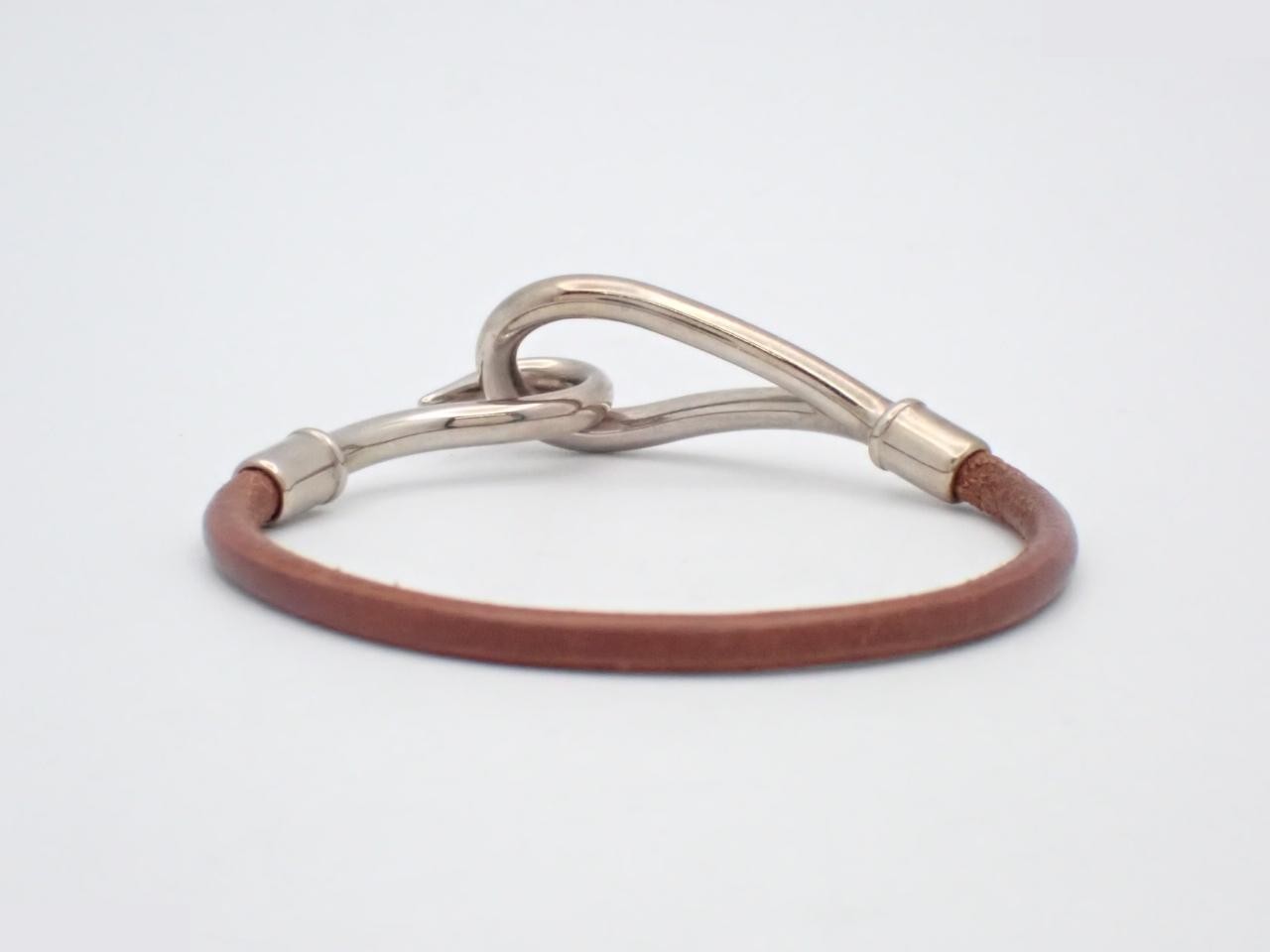 Jumbo hook bracelet, leather, brown, wrist circumference approximately 17cm — view 2