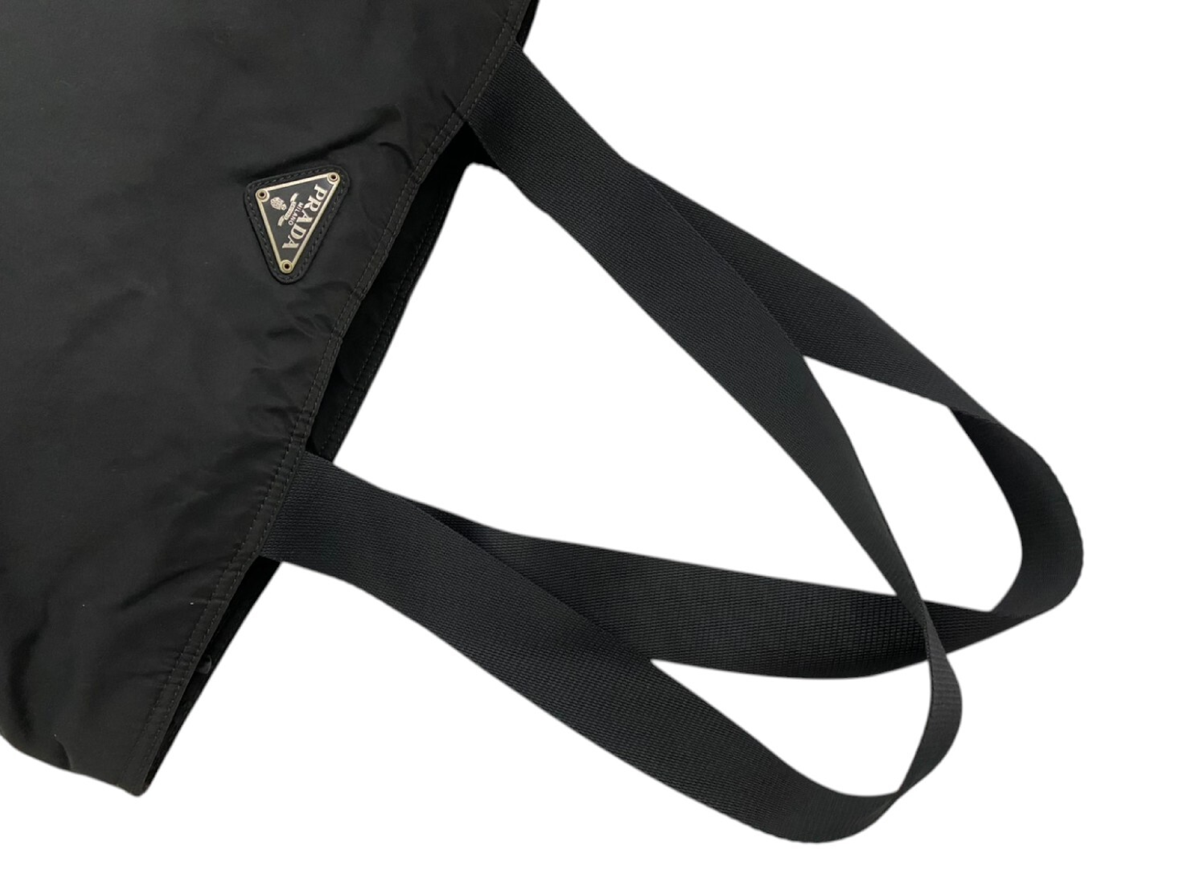 Nylon Triangle Logo Plate Tote Bag — view 6