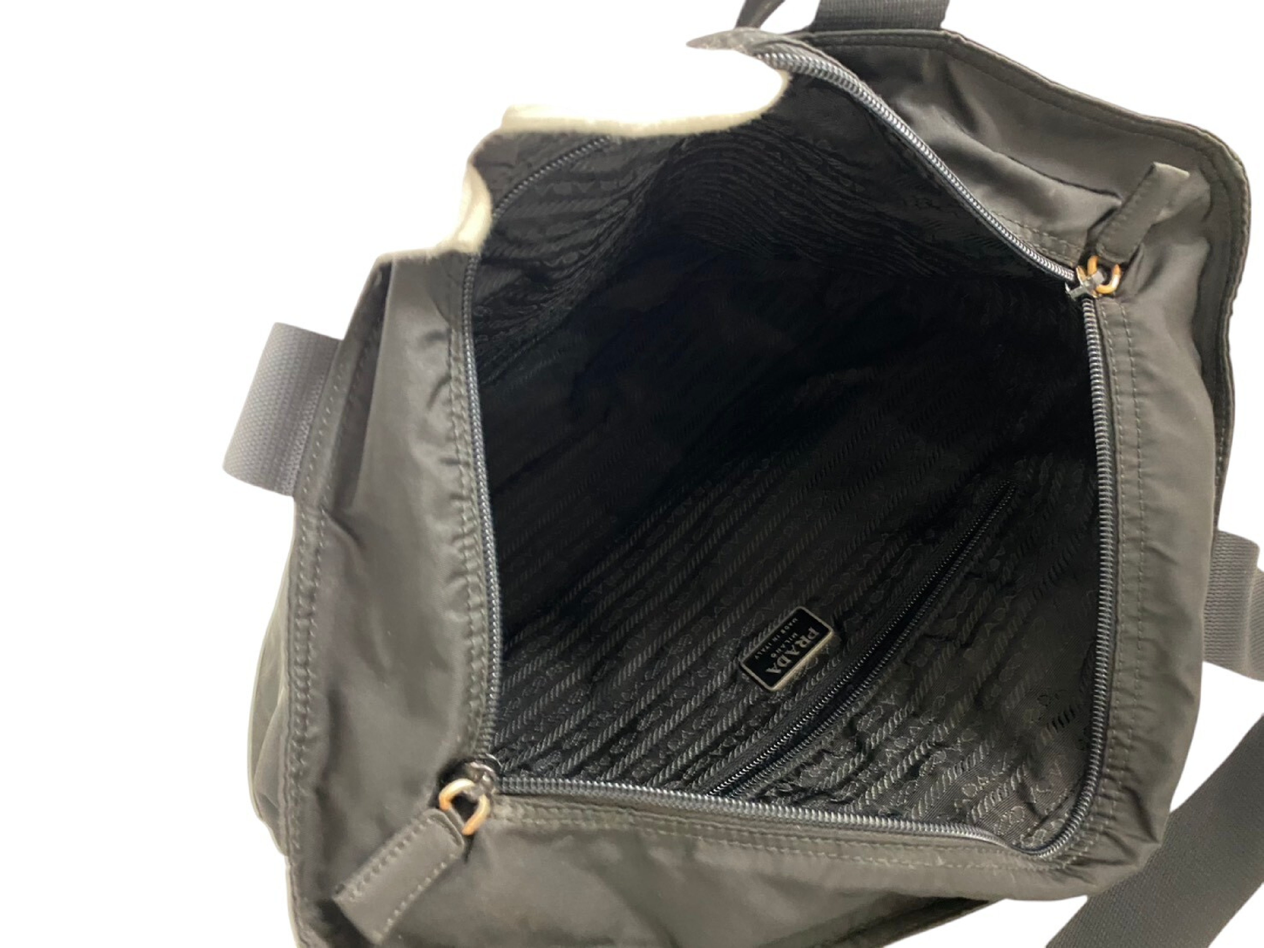 Nylon Triangle Logo Plate Tote Bag — view 7