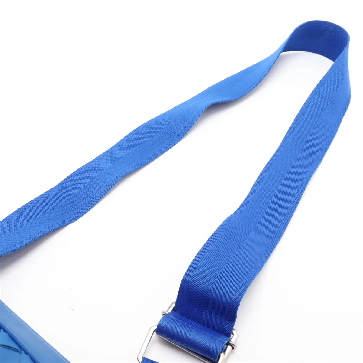 Intrecciato Leather Shoulder Bag, Blue — view 5