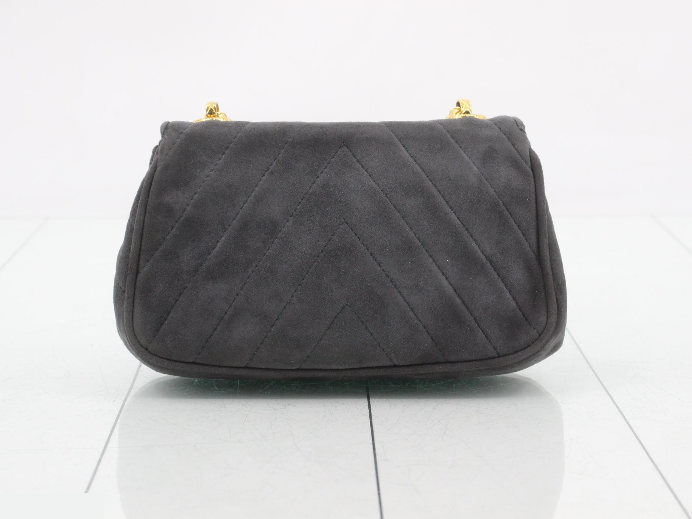 Suede Stone Shoulder Bag, Black — view 2