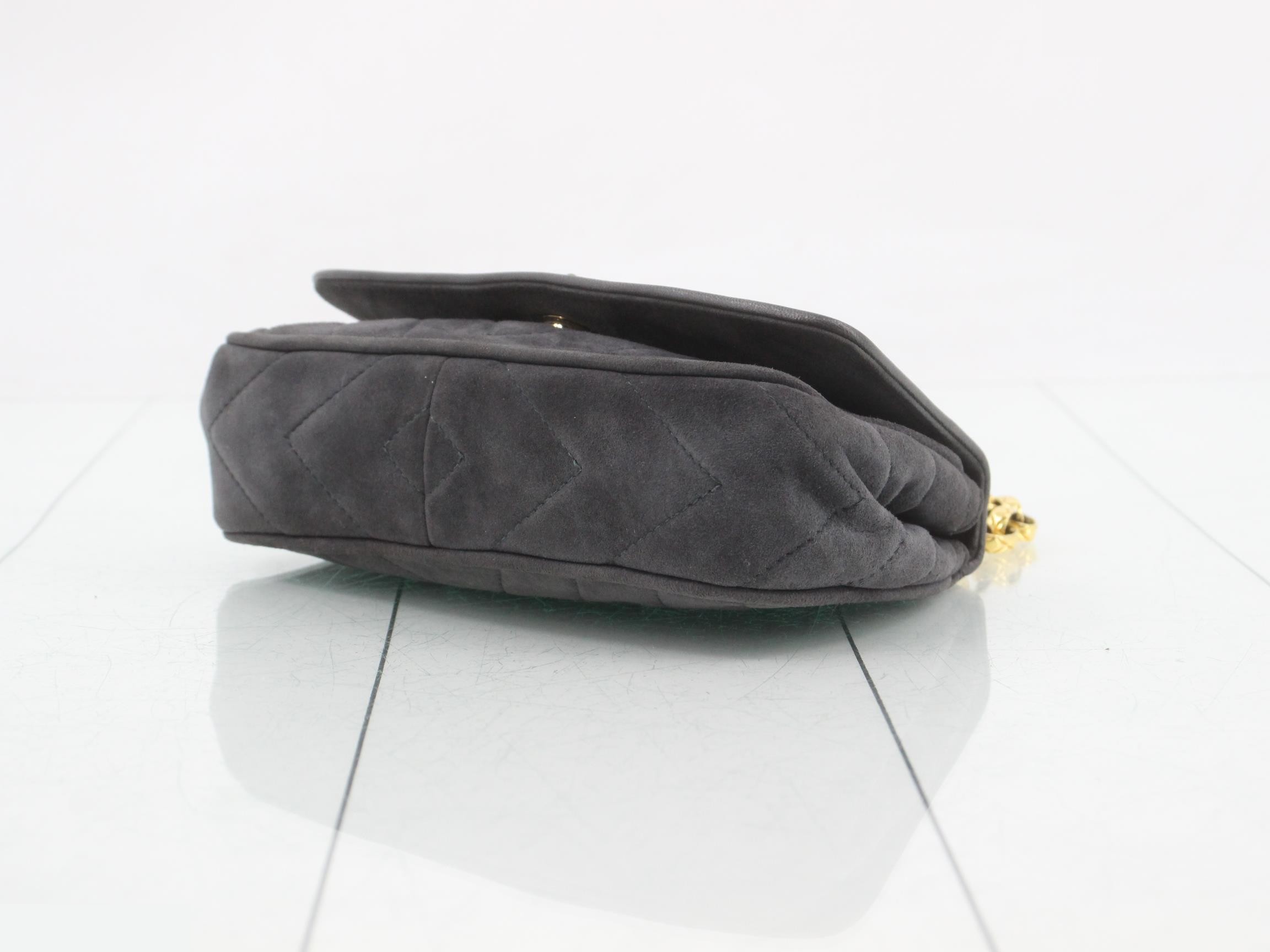 Suede Stone Shoulder Bag, Black — view 6