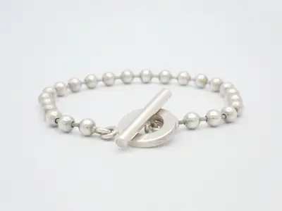 T-bar ball chain bracelet, 925 sterling silver, 16.4g, wrist circumference approx. 18cm