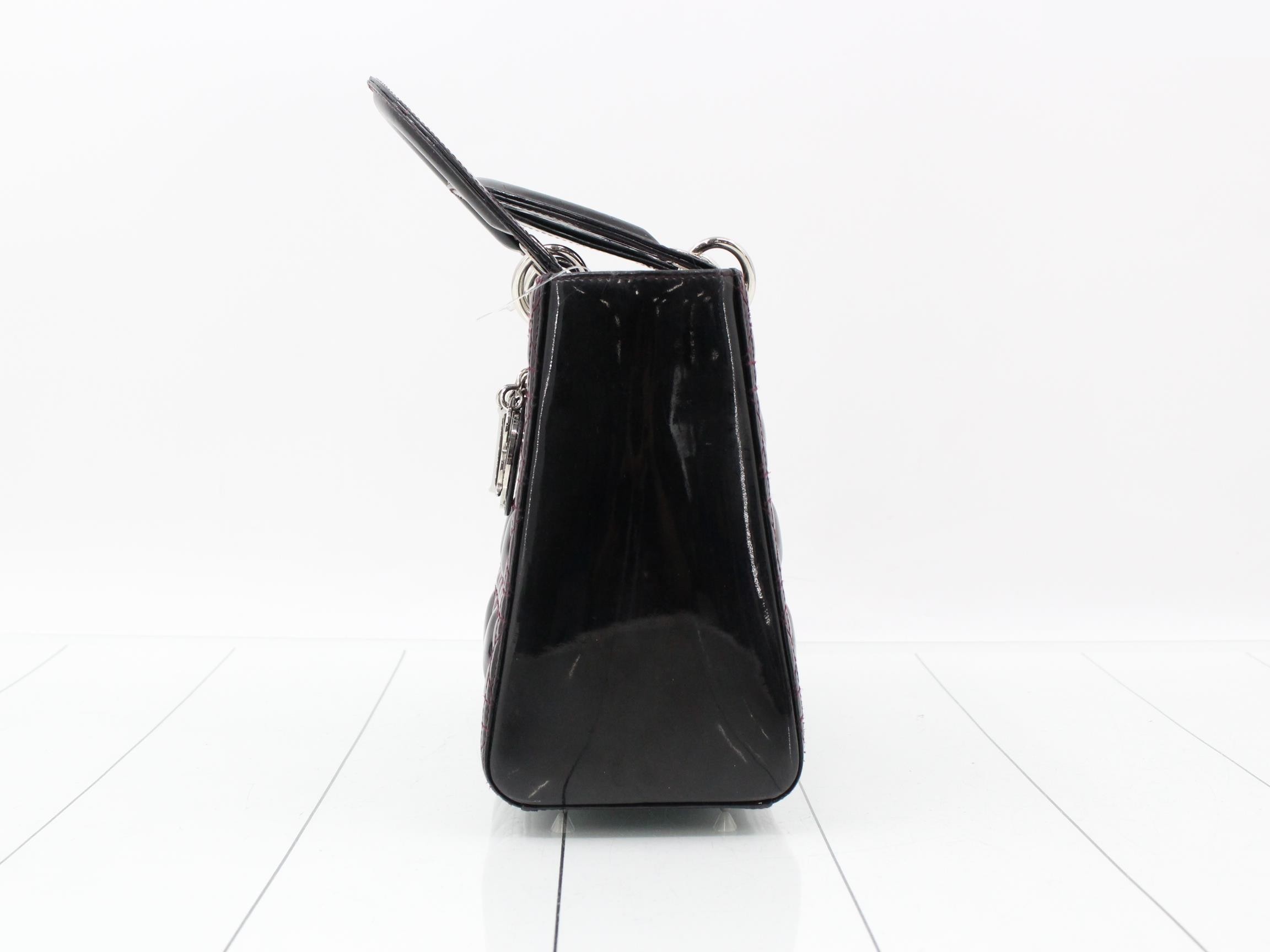 Lady Dior Cannage Enamel 2-Way Handbag — view 3